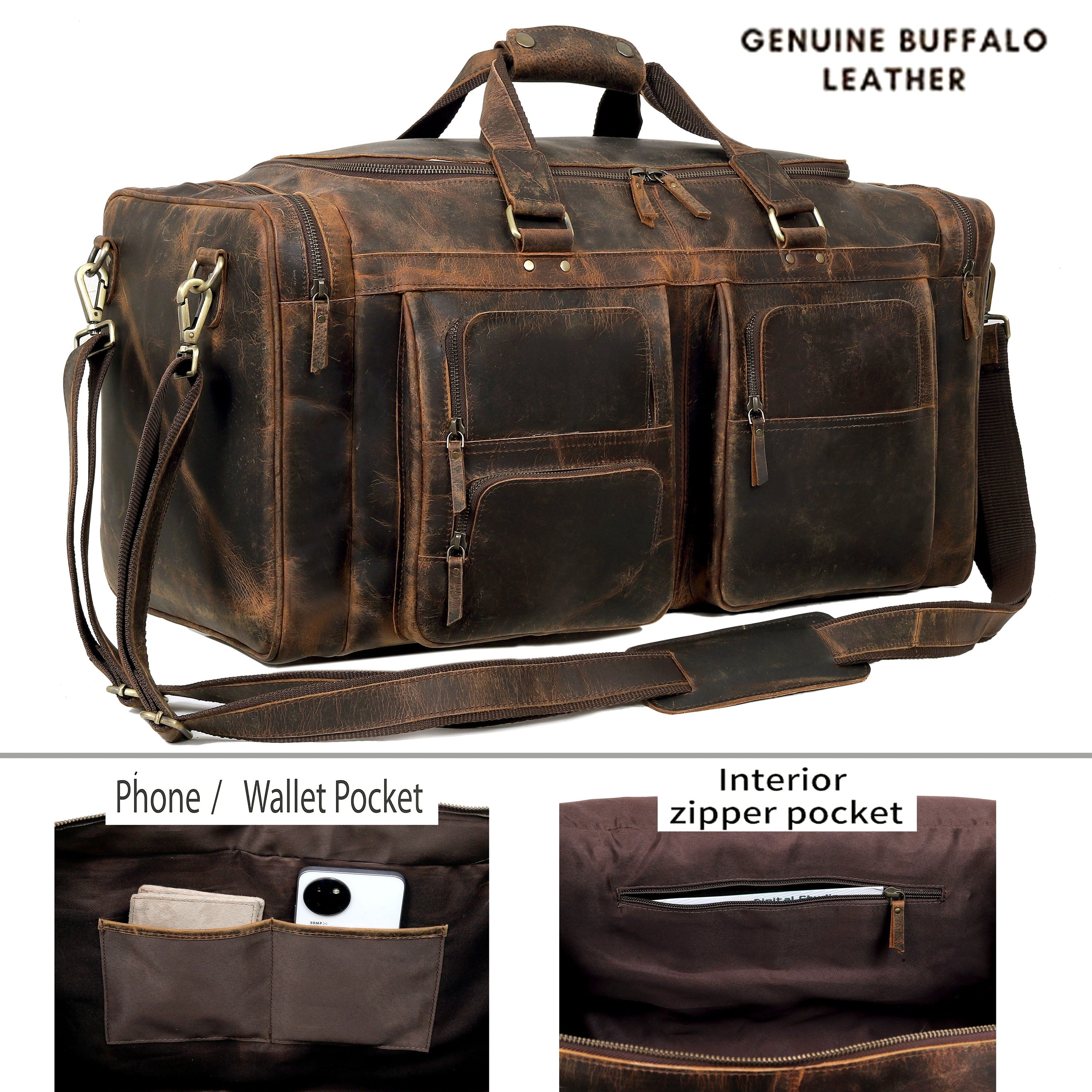 Premium Brown Leather Travel & Work Combo Set