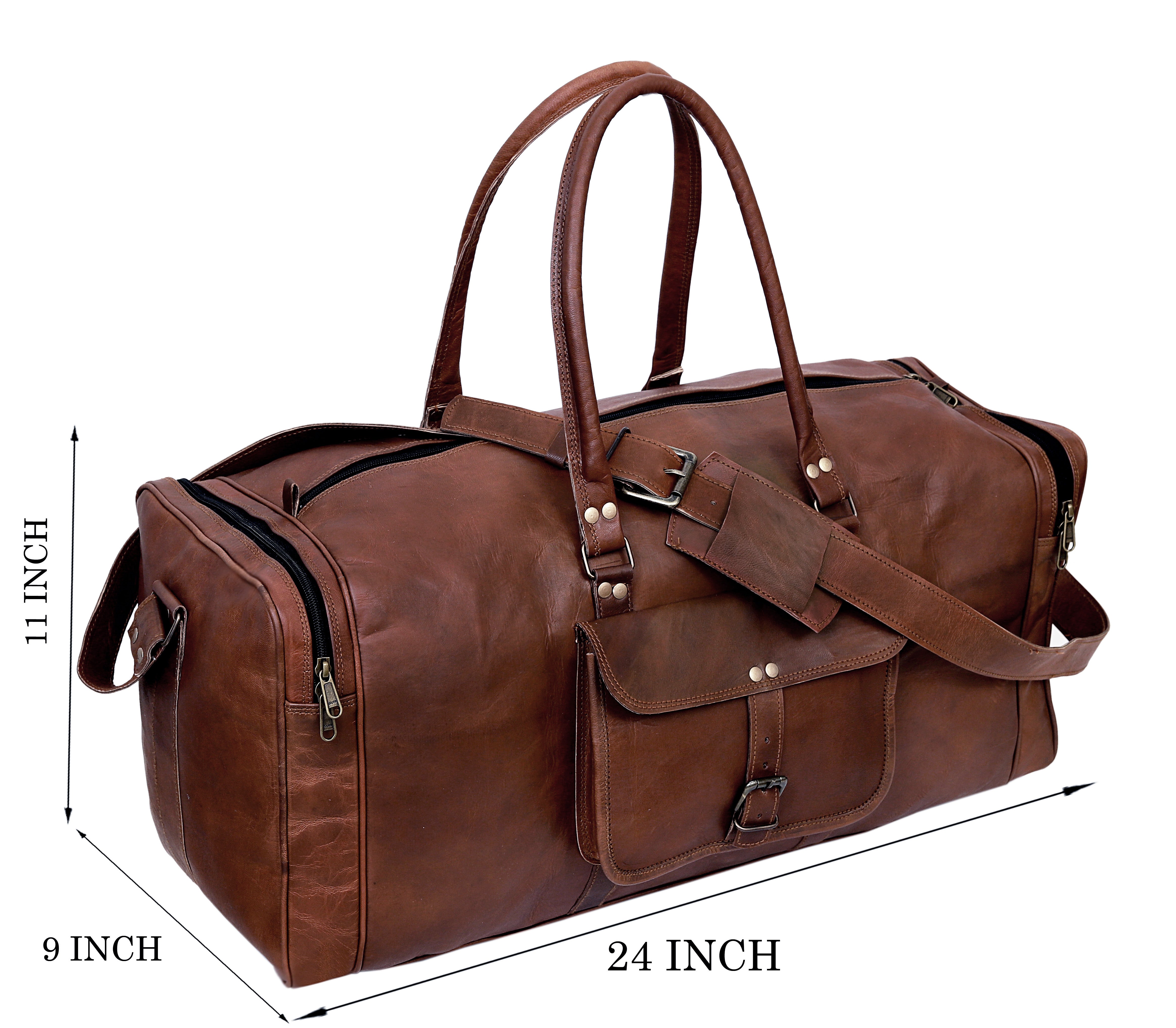 Sherry Leather Duffel Bag For Men - Genuine Leather Travel & Gym Bag