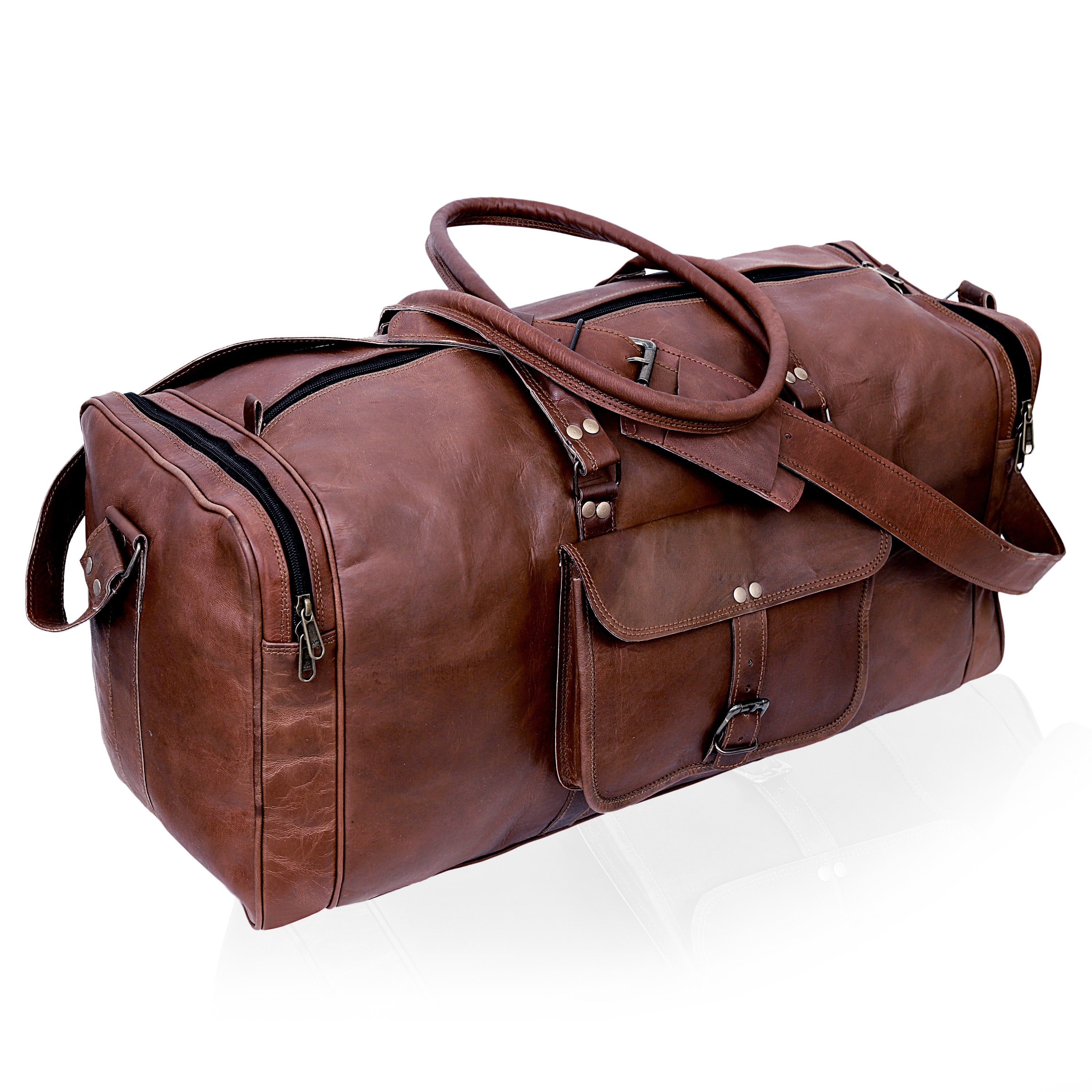 Sherry Leather Duffel Bag For Men - Genuine Leather Travel & Gym Bag