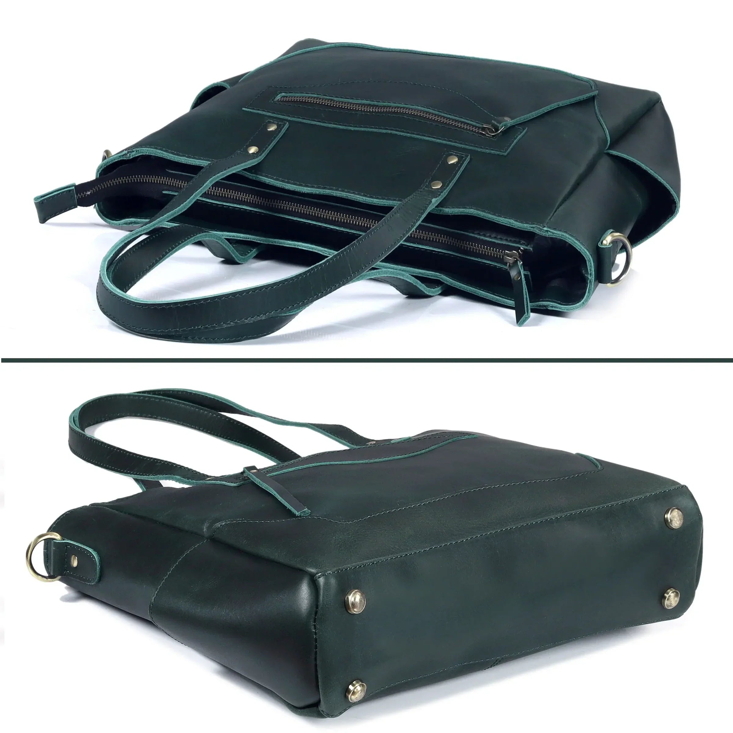 Portland Buffalo Leather Almost Perfect Tote Bag - Green