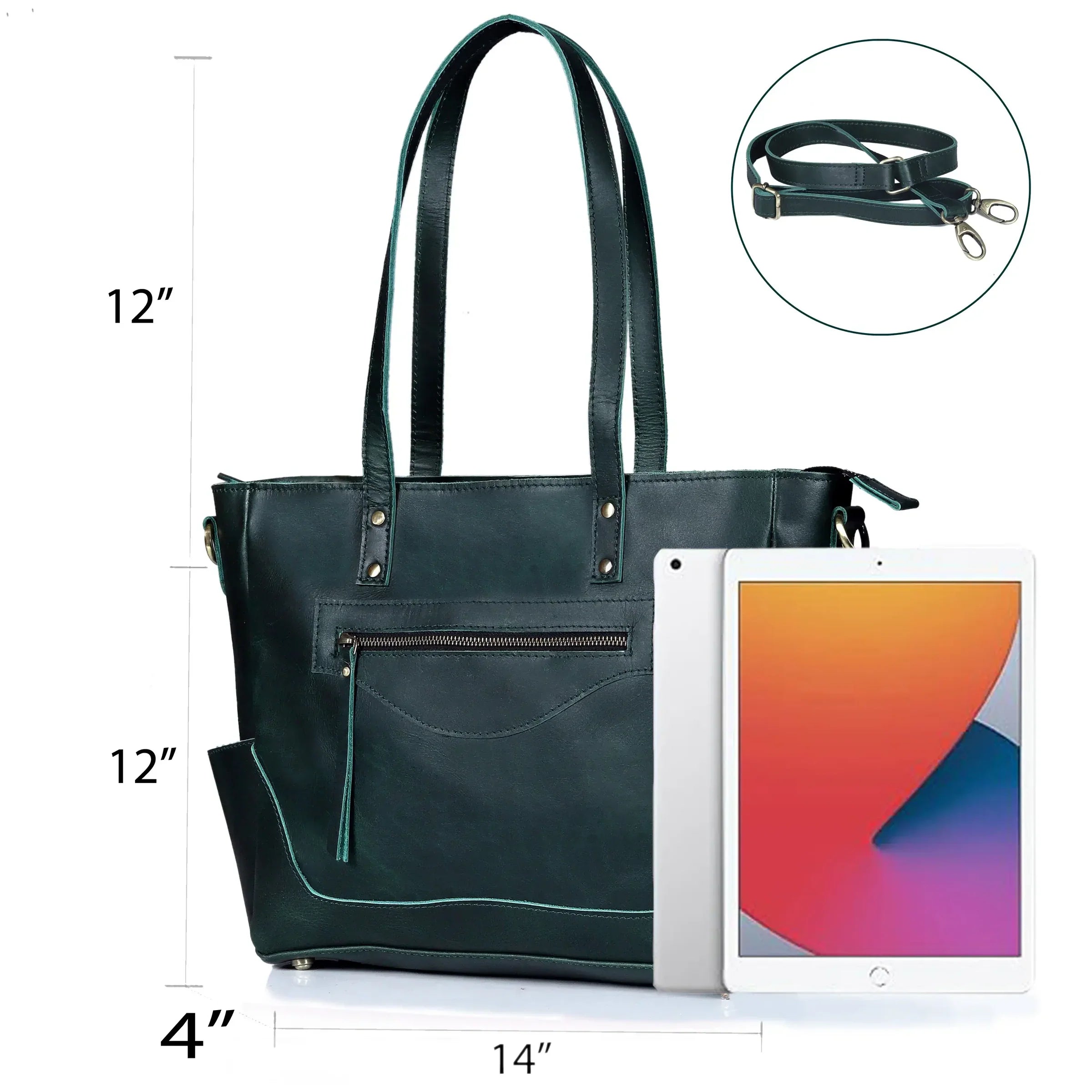 Portland Buffalo Leather Almost Perfect Tote Bag - Green