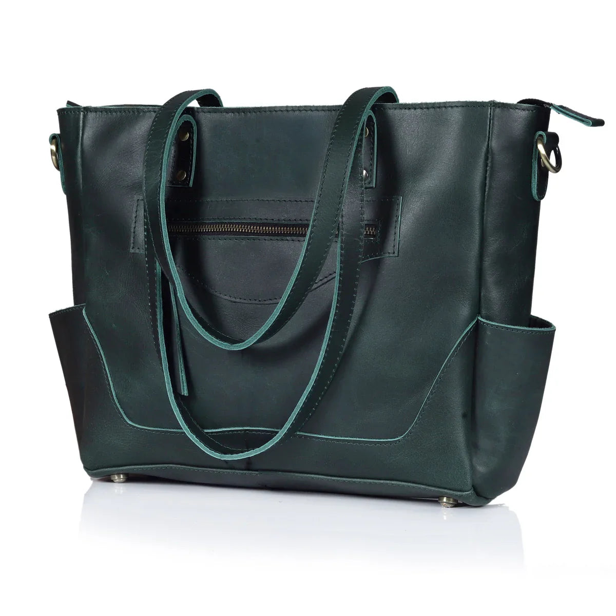 Portland Buffalo Leather Almost Perfect Tote Bag - Green