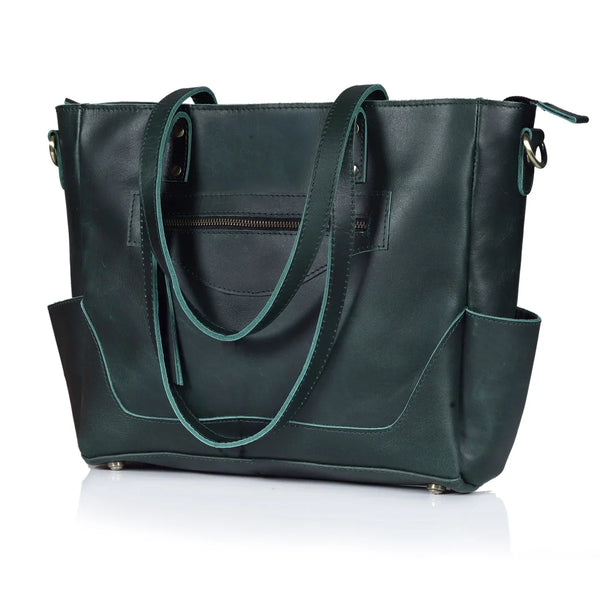 Portland Buffalo Leather Almost Perfect Tote Bag - Green
