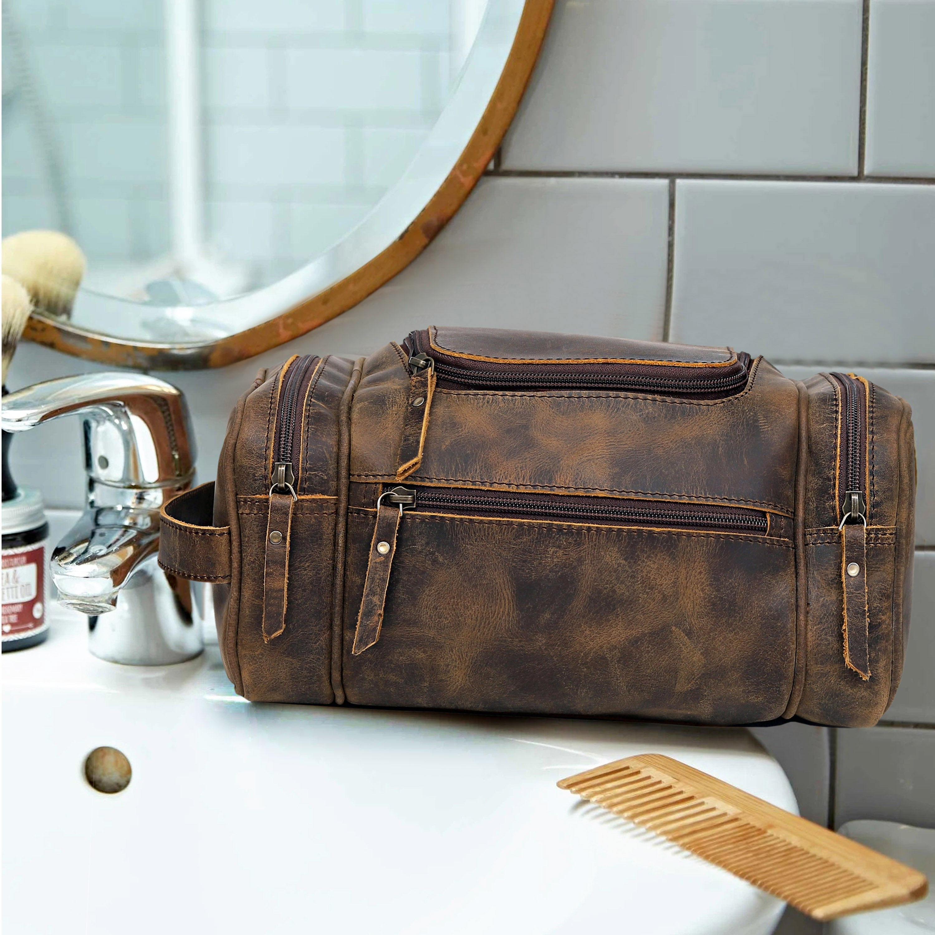 Farm Premium Buffalo Leather Duffle Combo