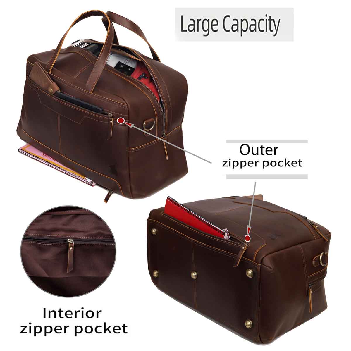 Walker Leather Travel Duffle Bag