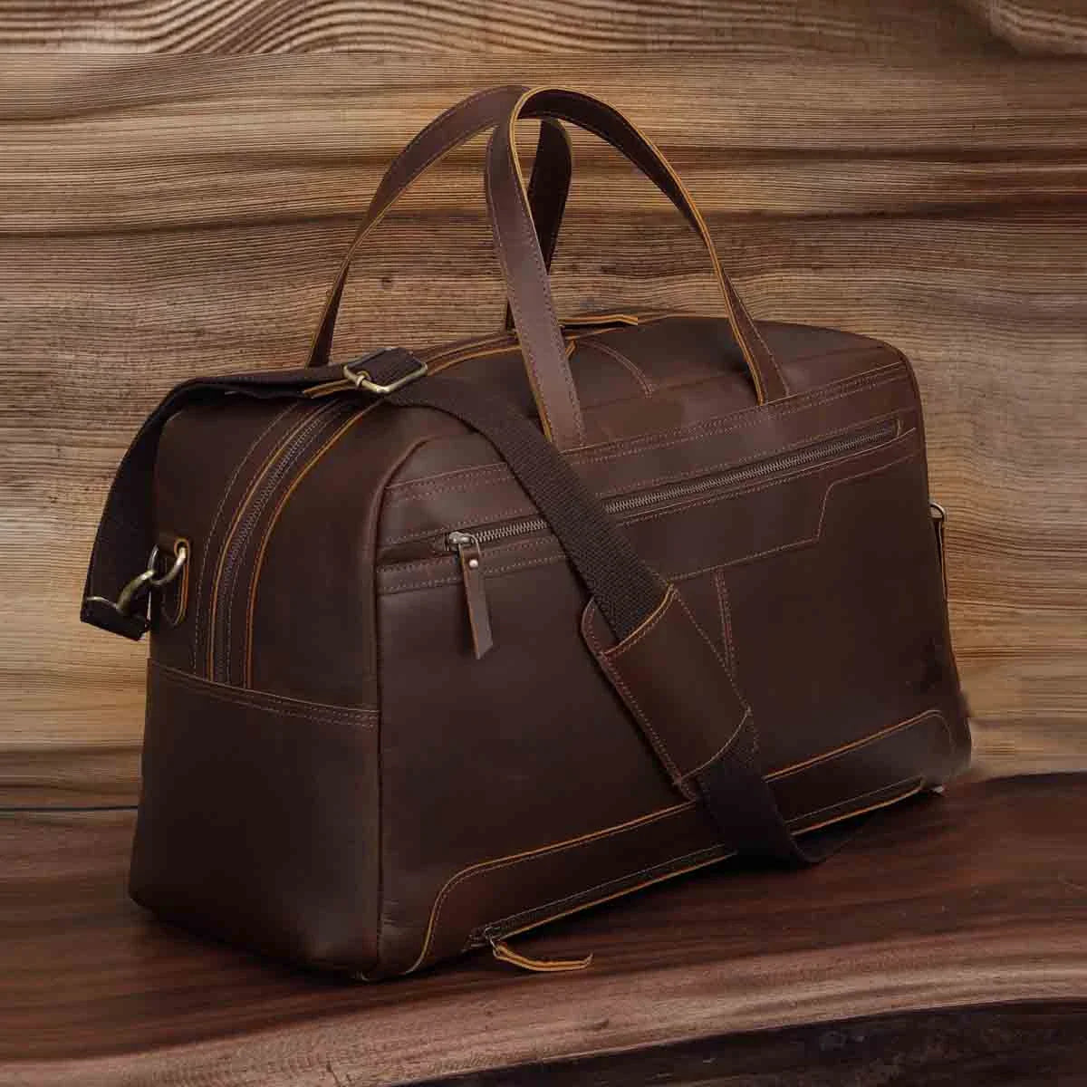 Walker Leather Travel Duffle Bag