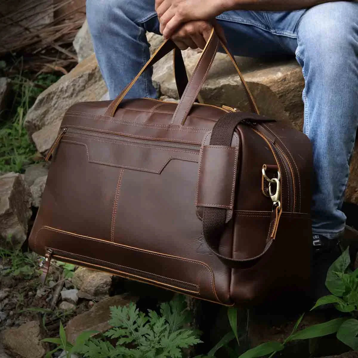 Walker Leather Travel Duffle Bag