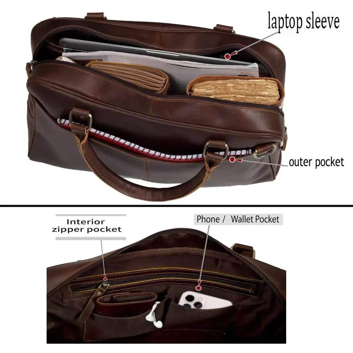 Hudson Buffalo Leather Briefcase