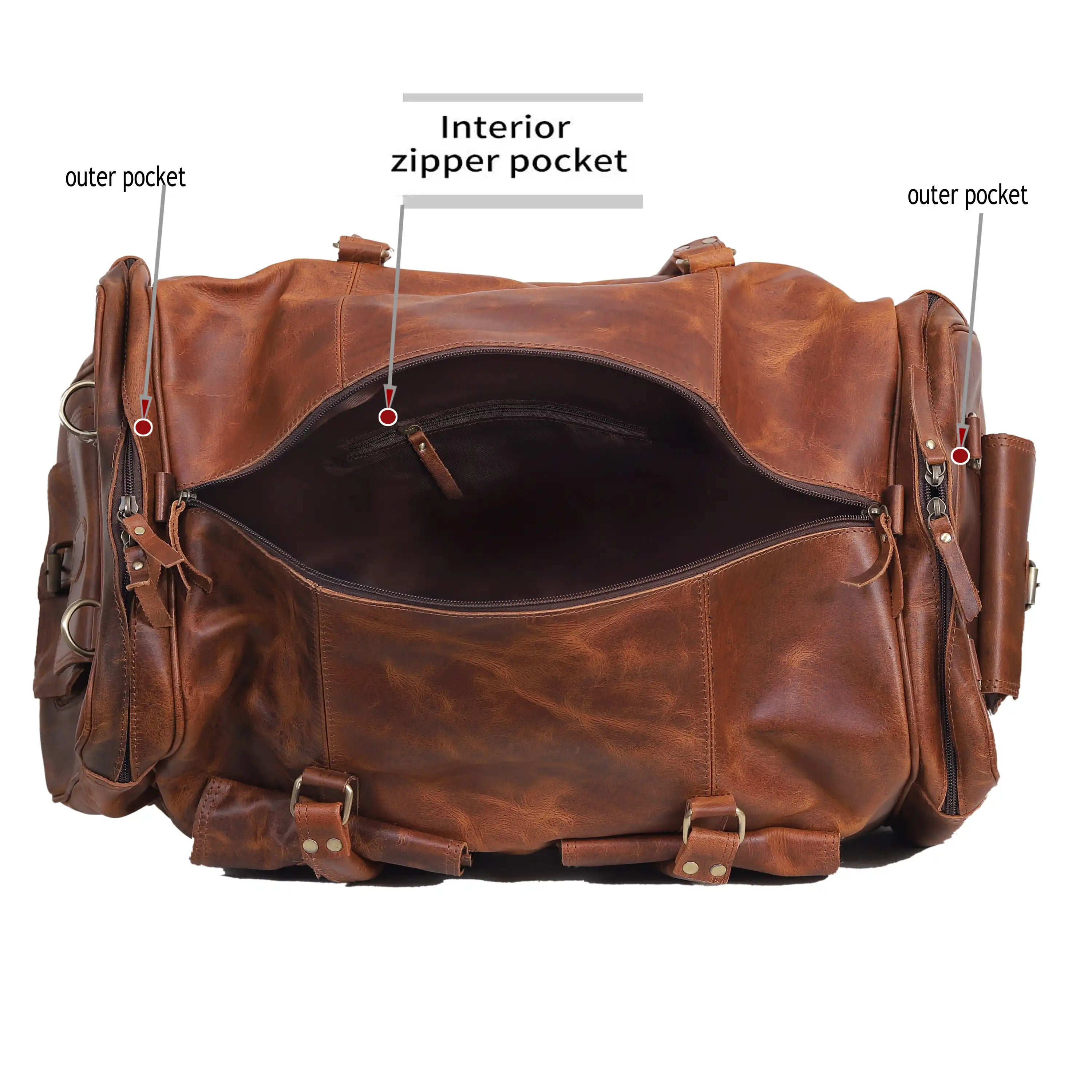 New Jersey Leather Duffel Bag - Tan