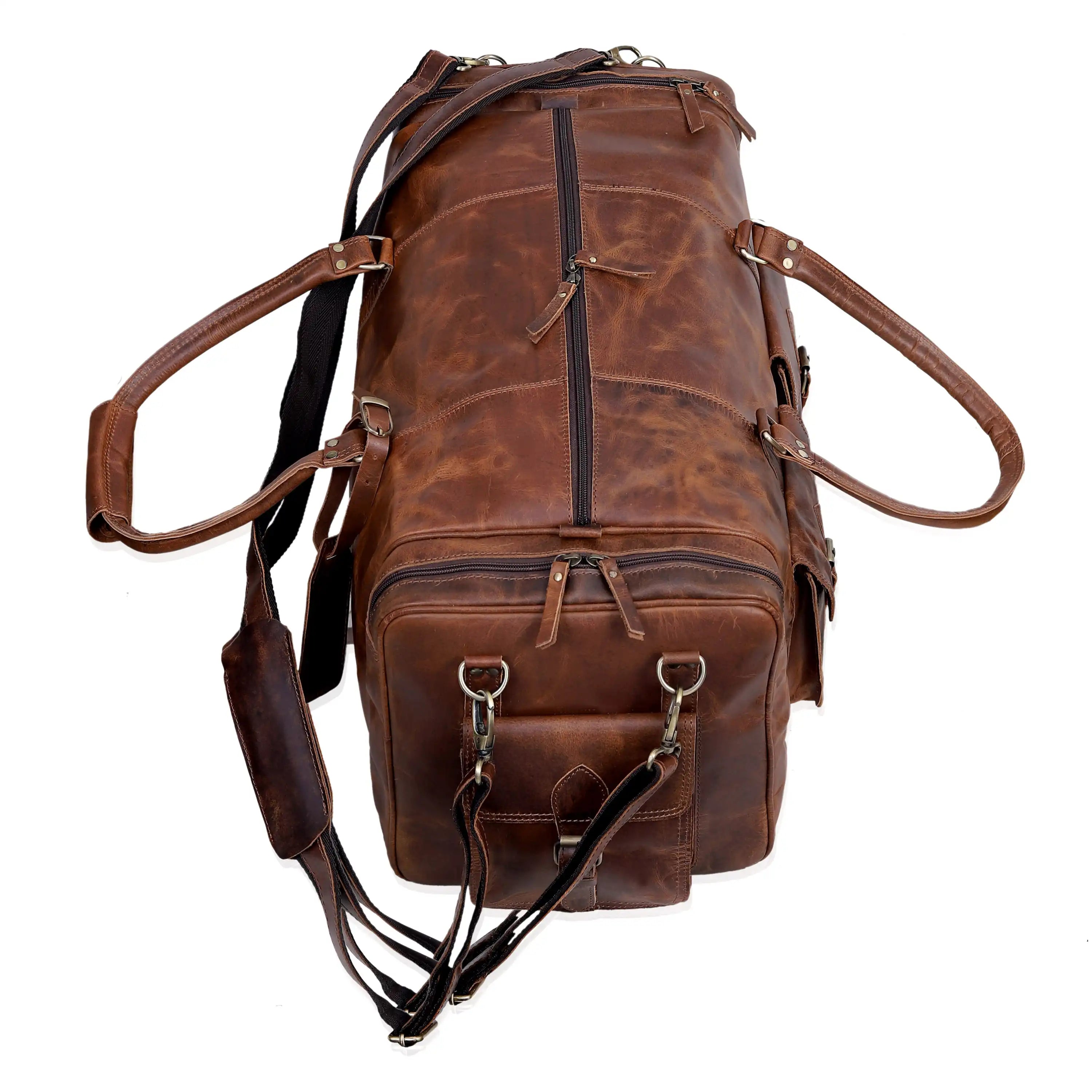 New Jersey Leather Duffel Bag - Tan