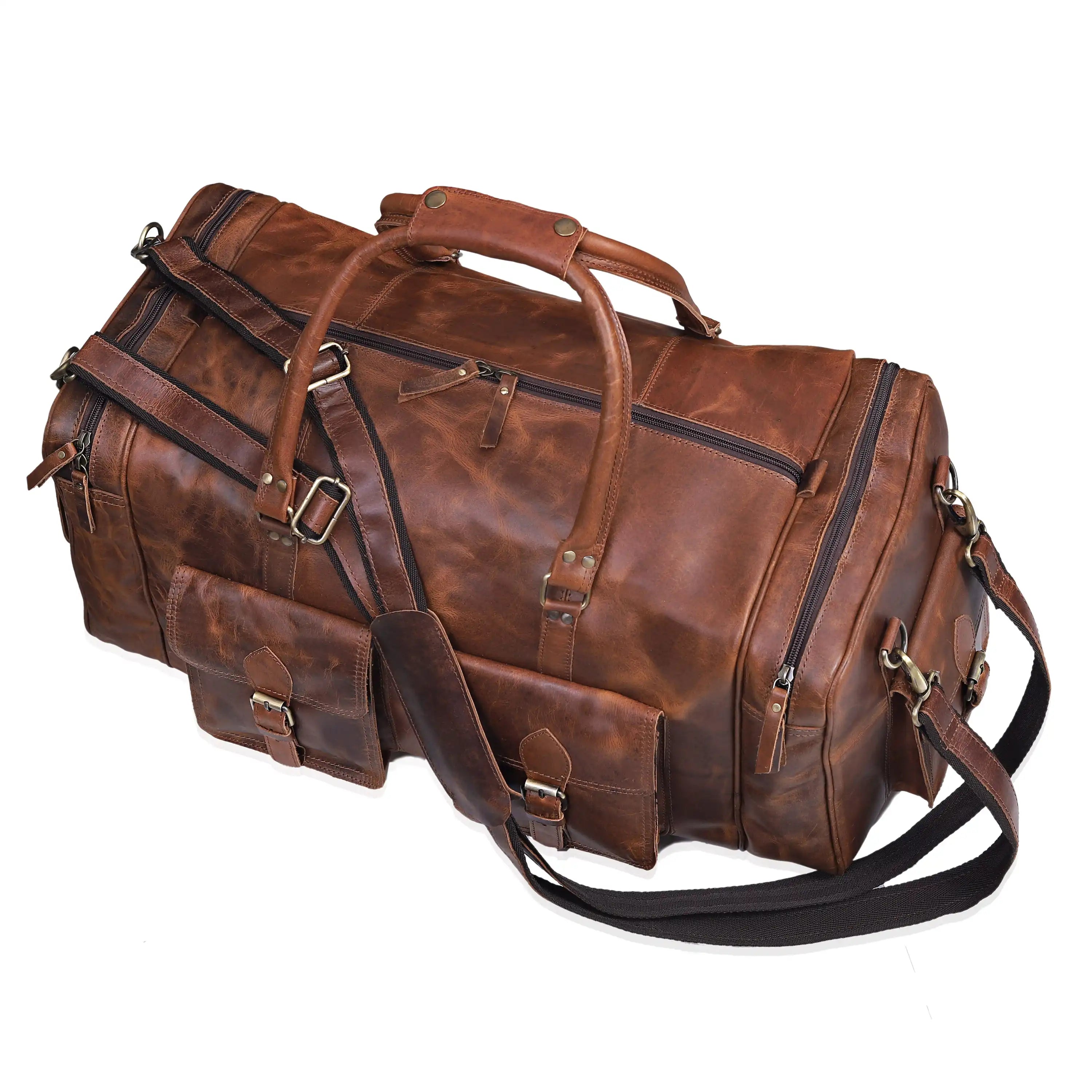 New Jersey Leather Duffel Bag - Tan