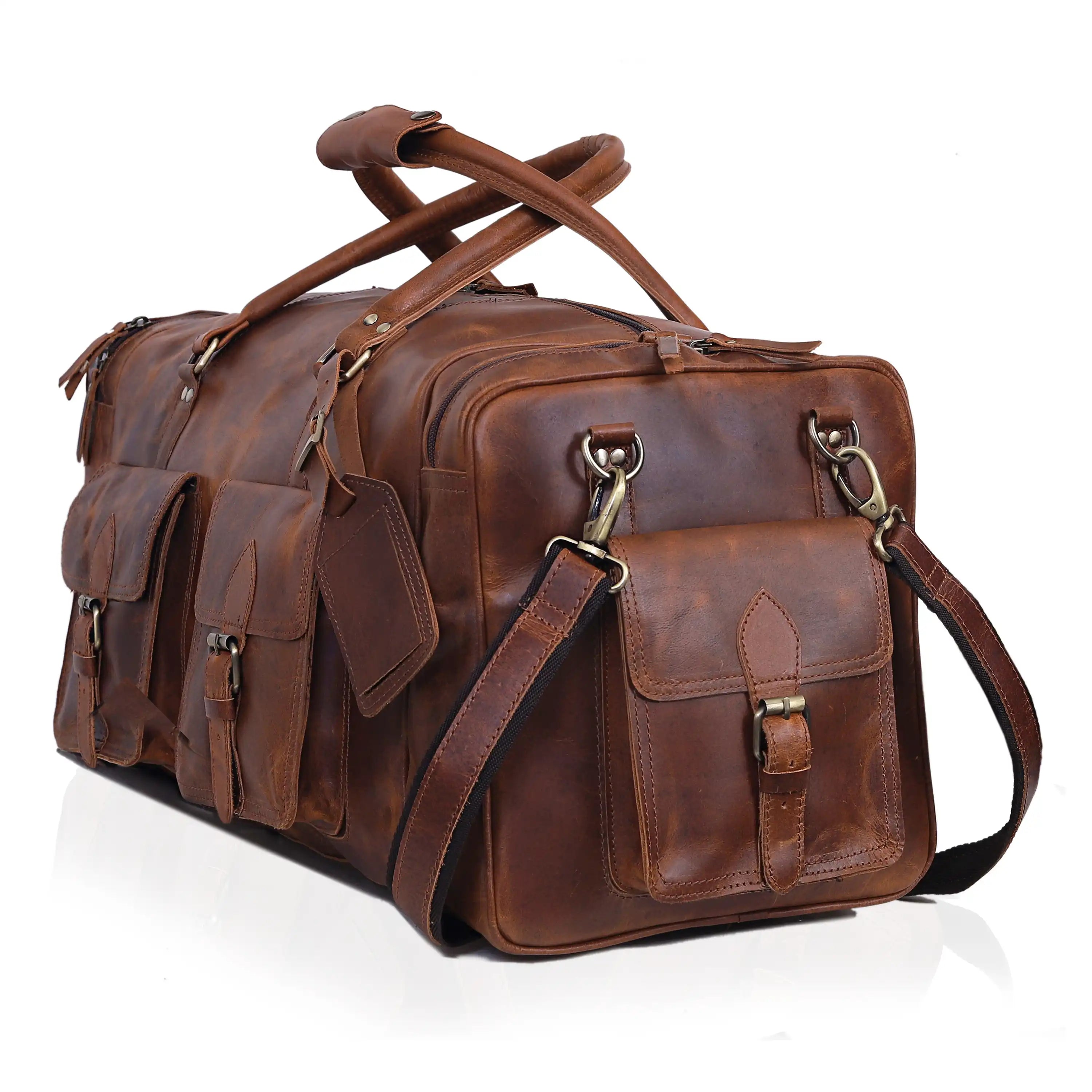 New Jersey Leather Duffel Bag - Tan