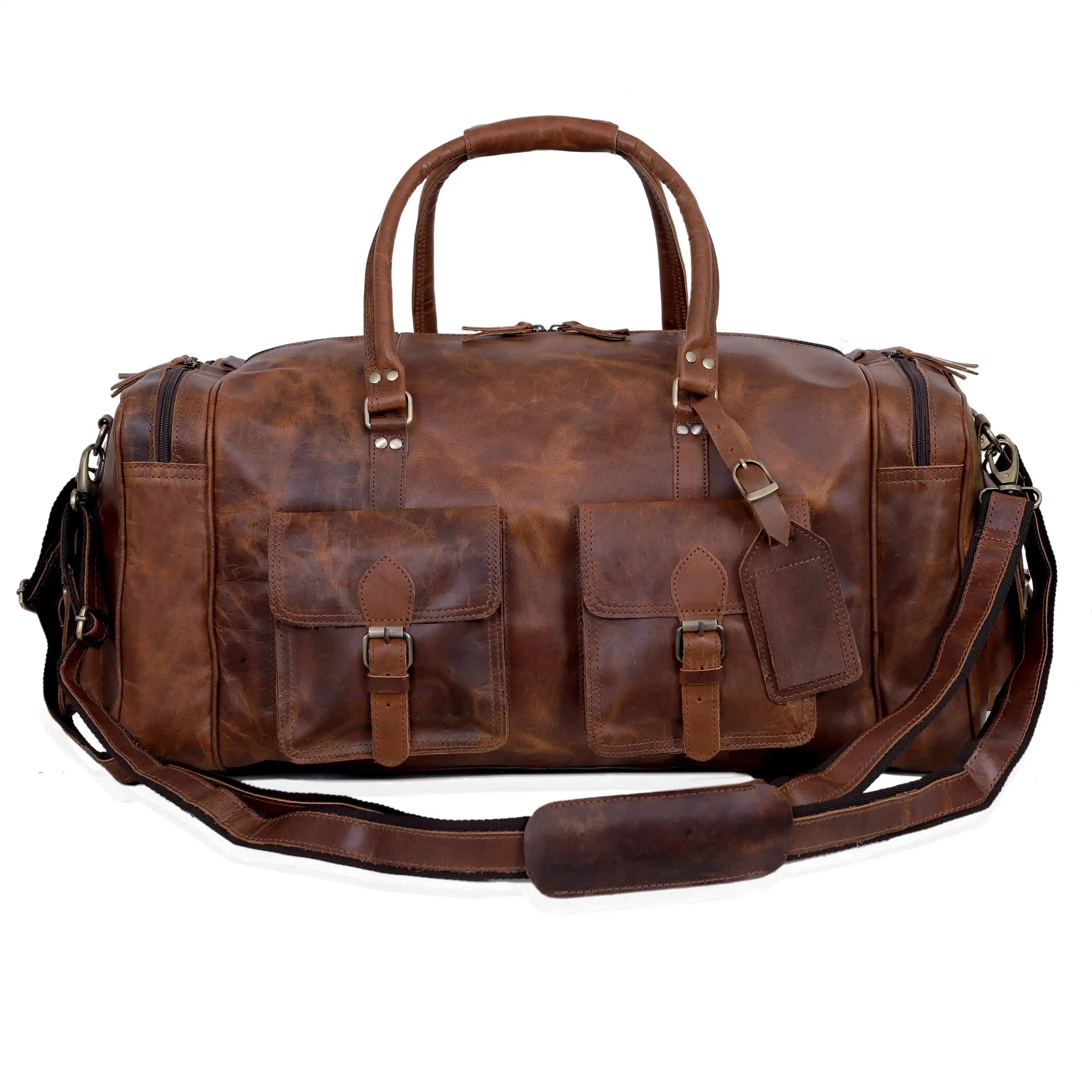 New Jersey Leather Duffel Bag - Tan