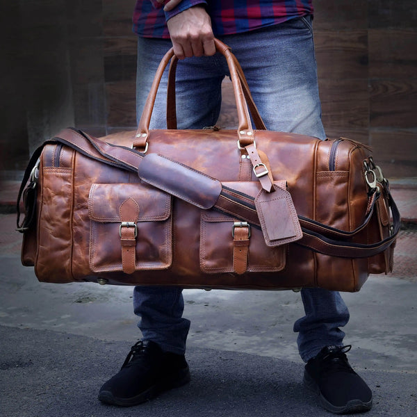 New Jersey Leather Duffel Bag - Tan