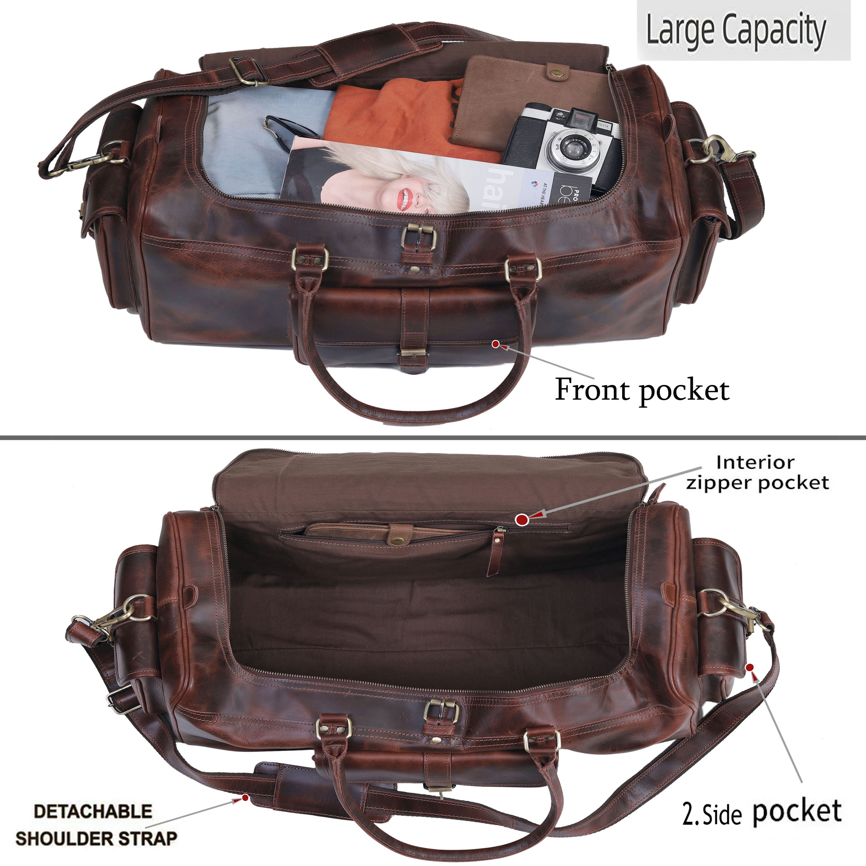 Roosevelt Buffalo Leather Duffle Bag