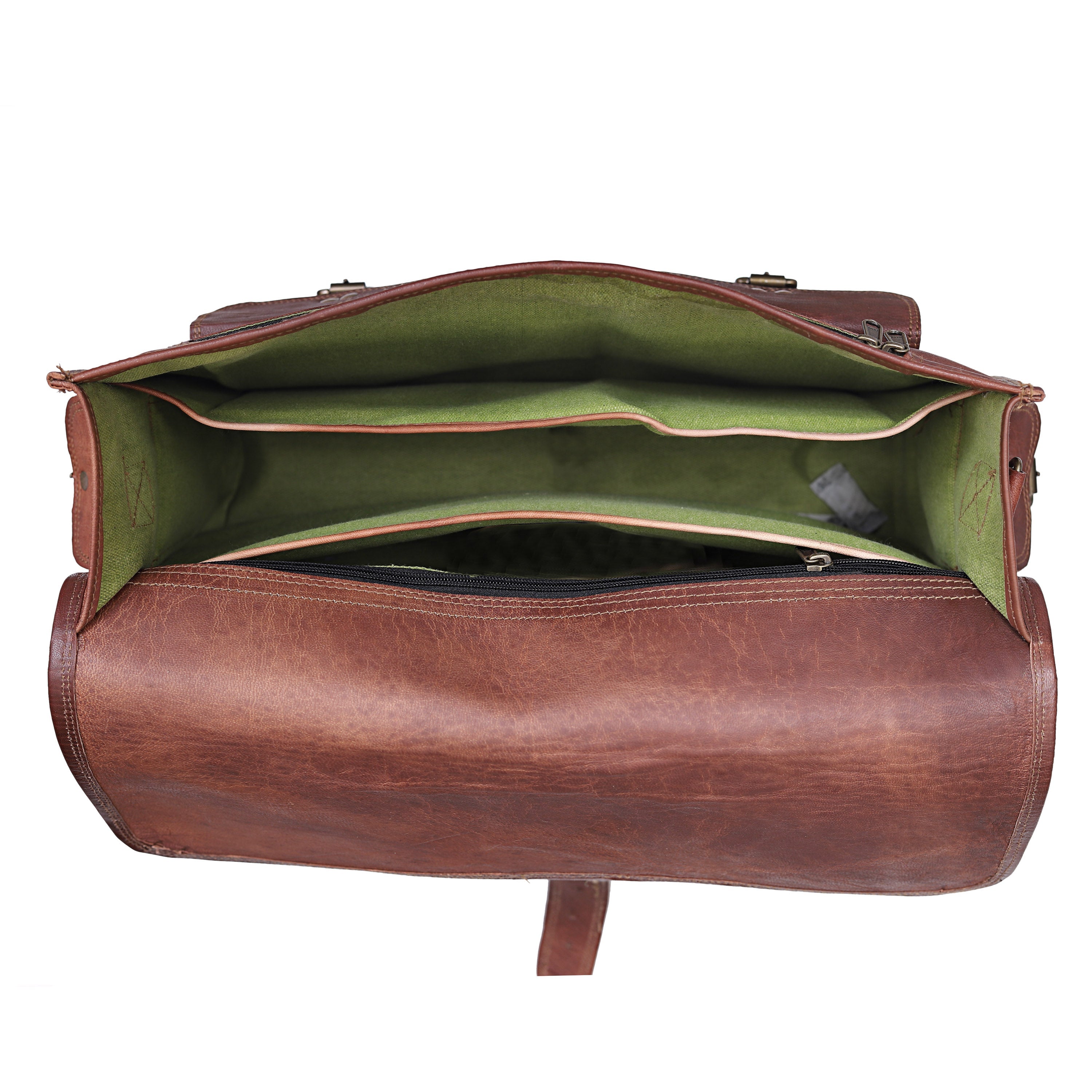 Full-Grain Leather Laptop Messenger Bag
