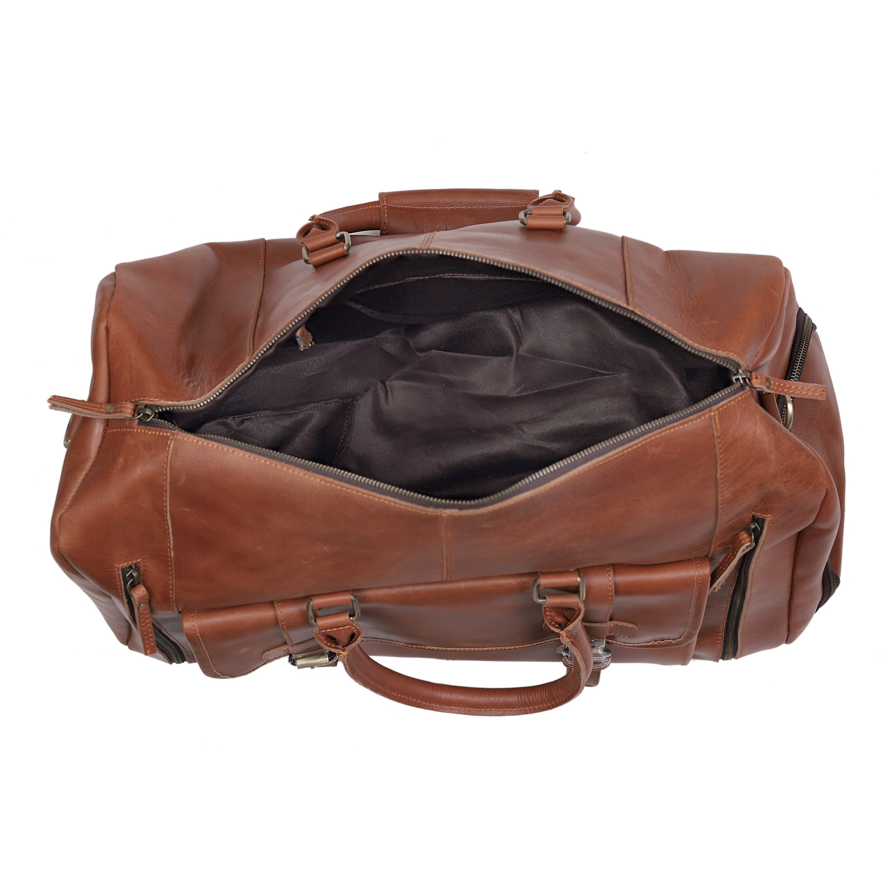 Mars Leather Duffel Bag for Men - Tan