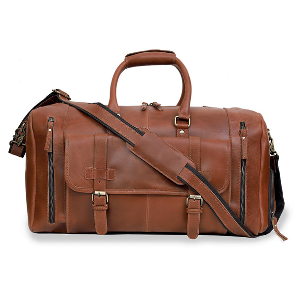 Mars Leather Duffel Bag for Men - Tan