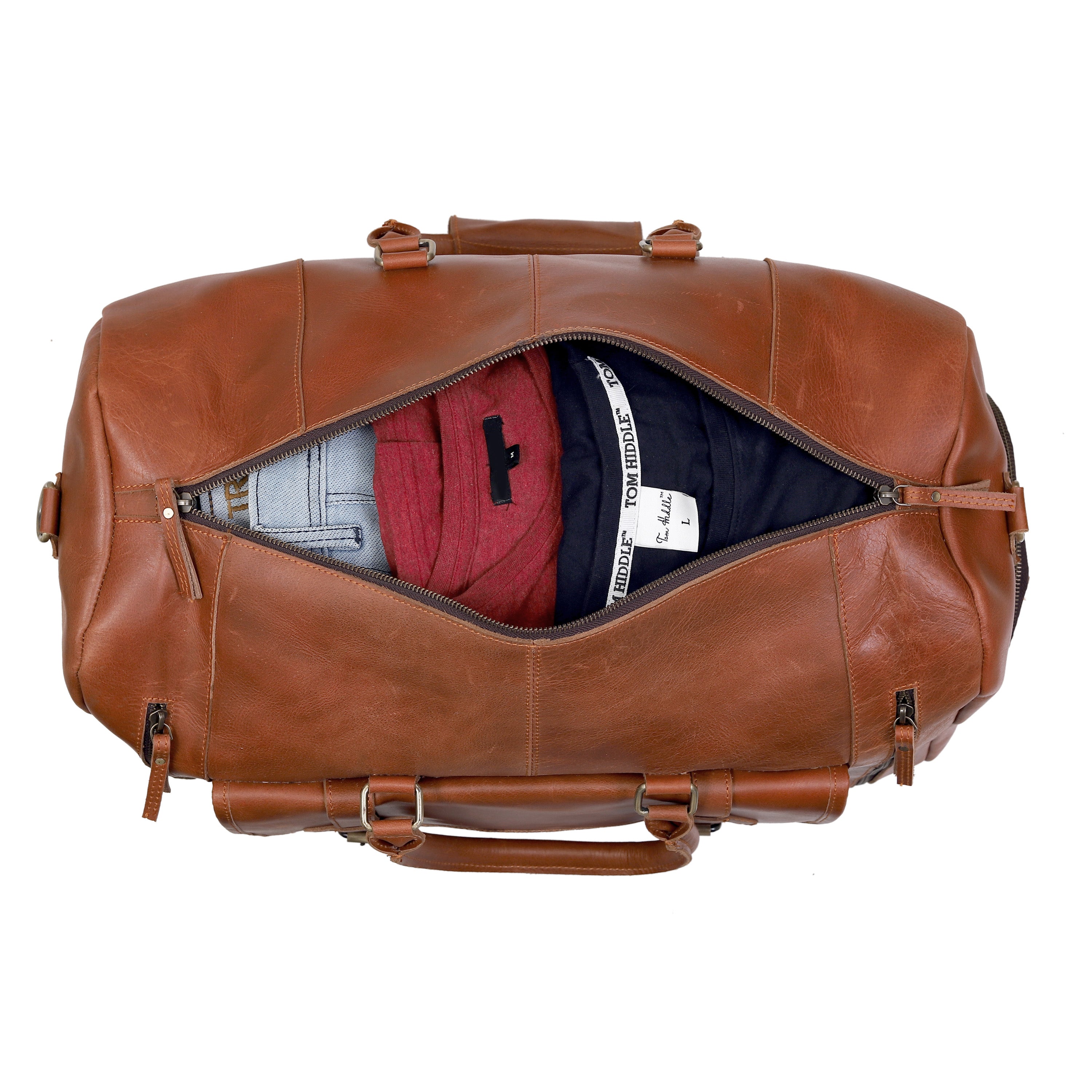 Mars Leather Duffel Bag for Men - Tan