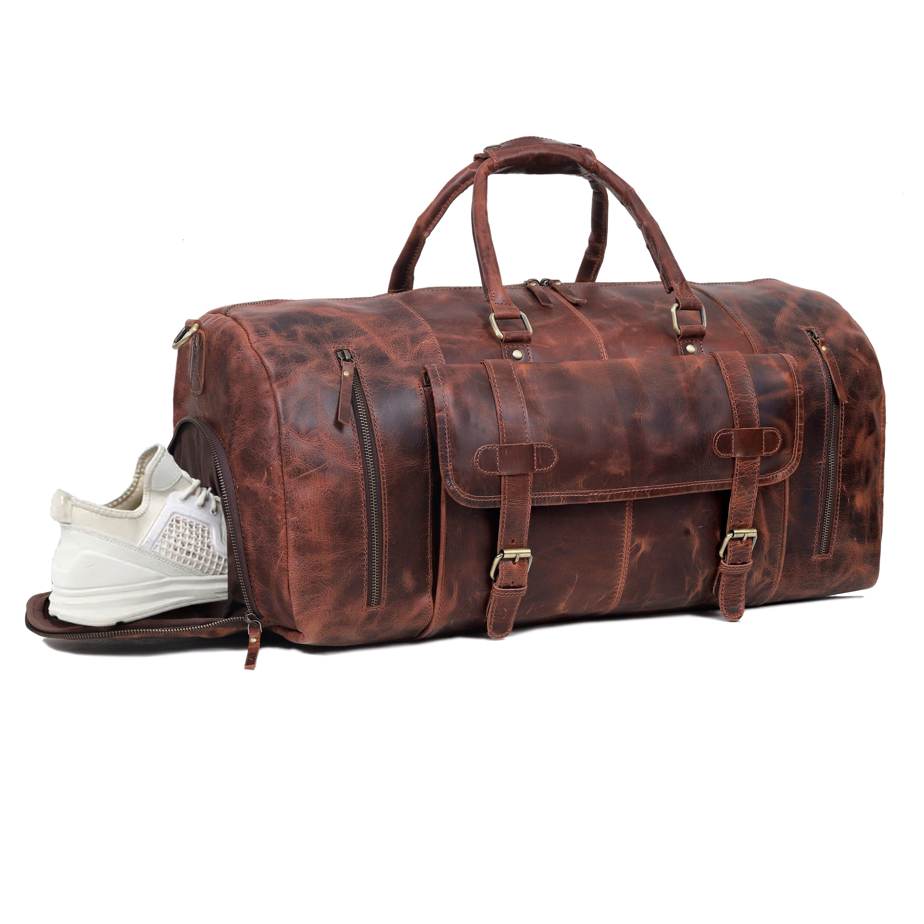 Mars Leather Duffel Bag for Men - Brown