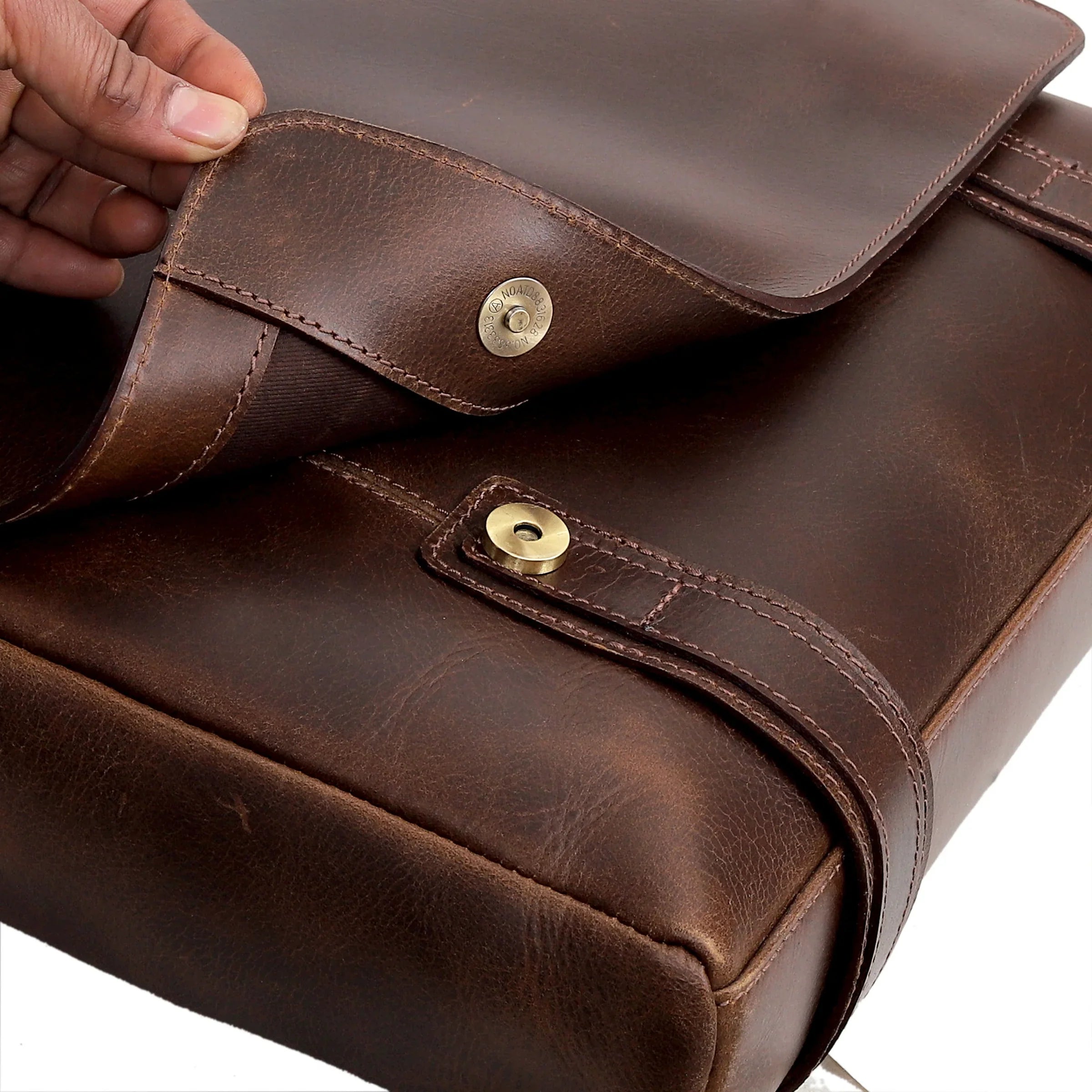 Full-Grain Water Buffalo Leather Messenger Bag
