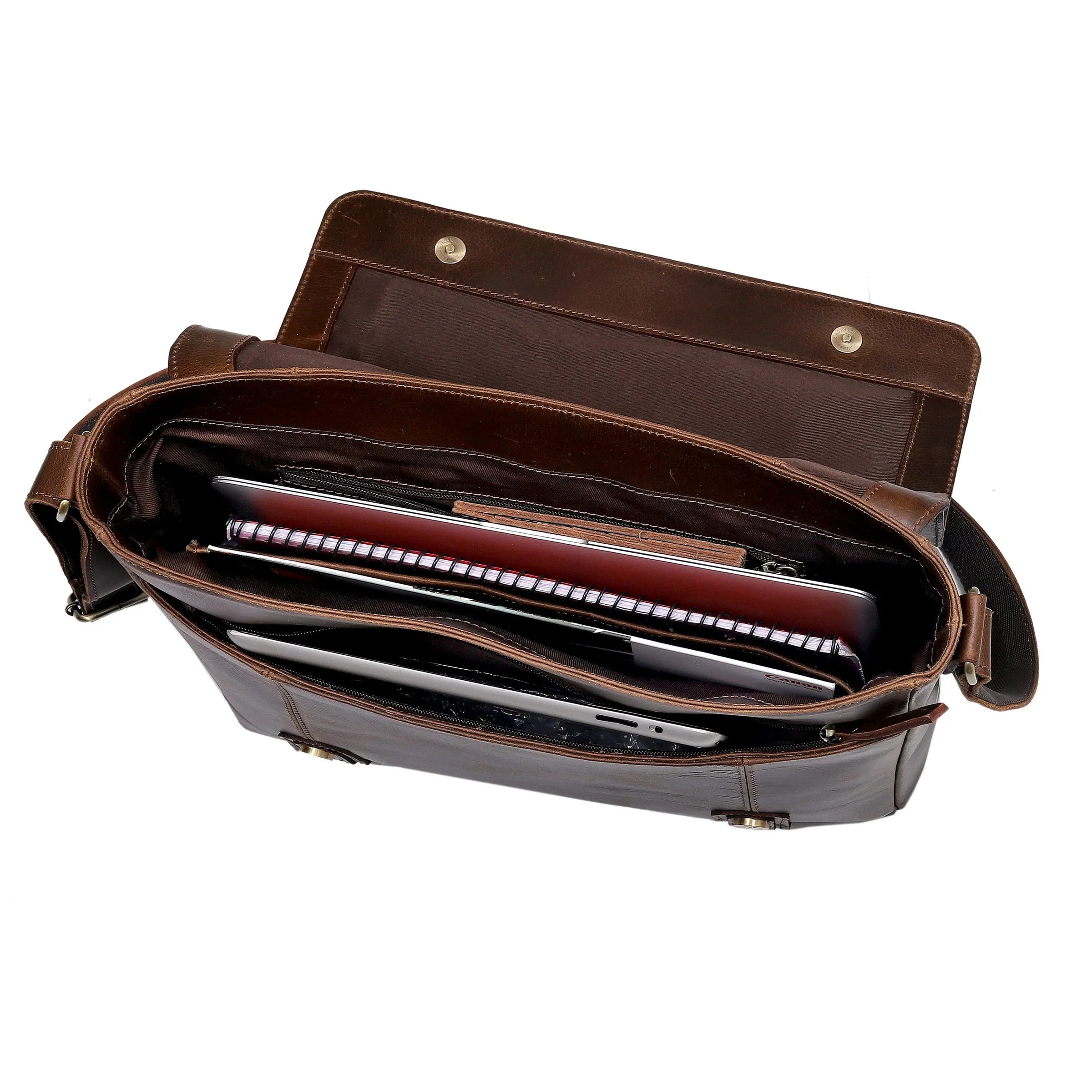 Full-Grain Water Buffalo Leather Messenger Bag