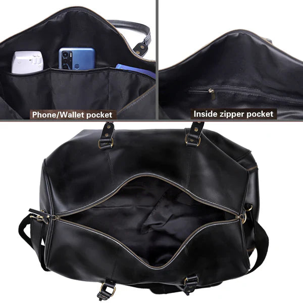 John Leather Duffel Bag Combo