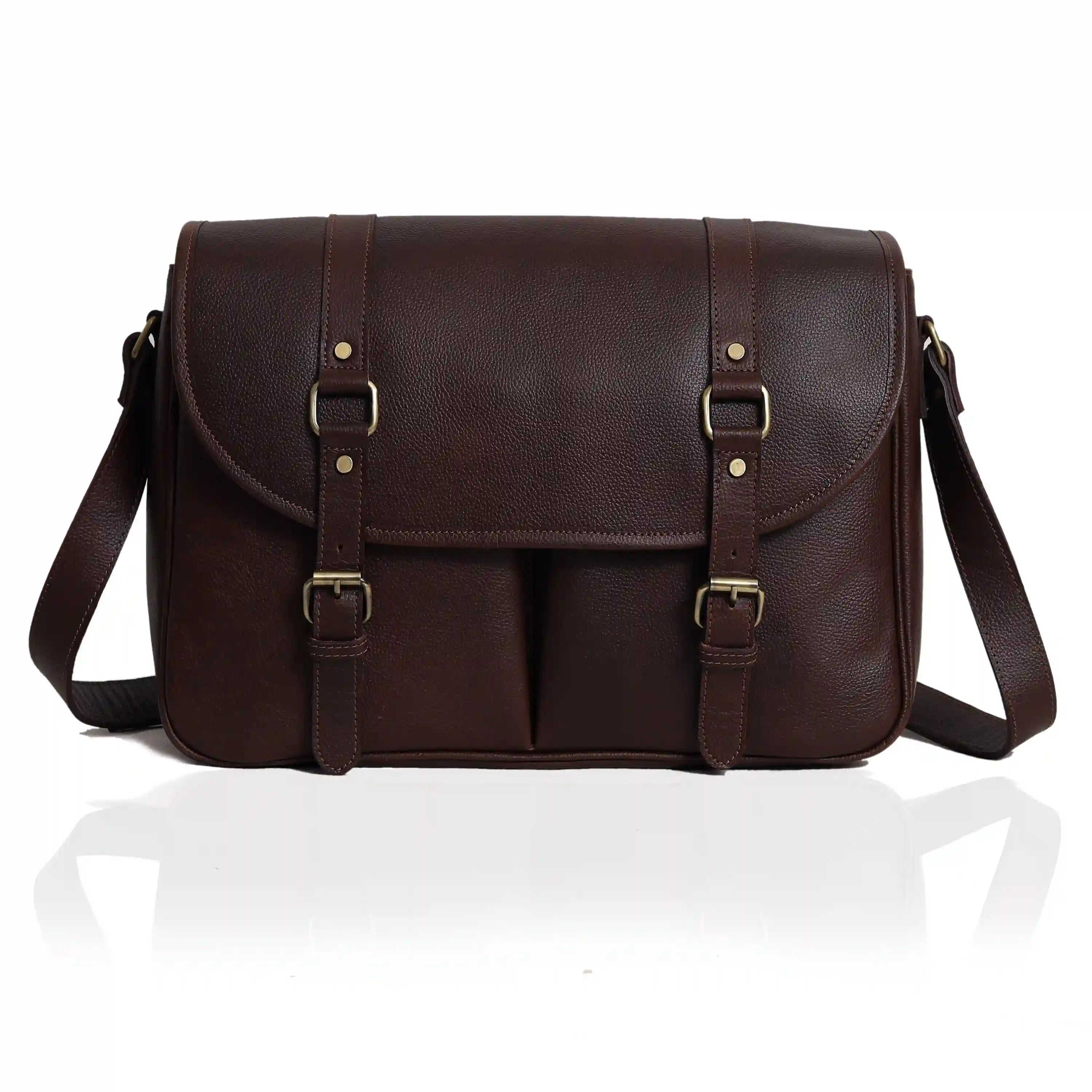 Limited Edition Full-Grain Buffalo Leather Laptop Messenger Bag
