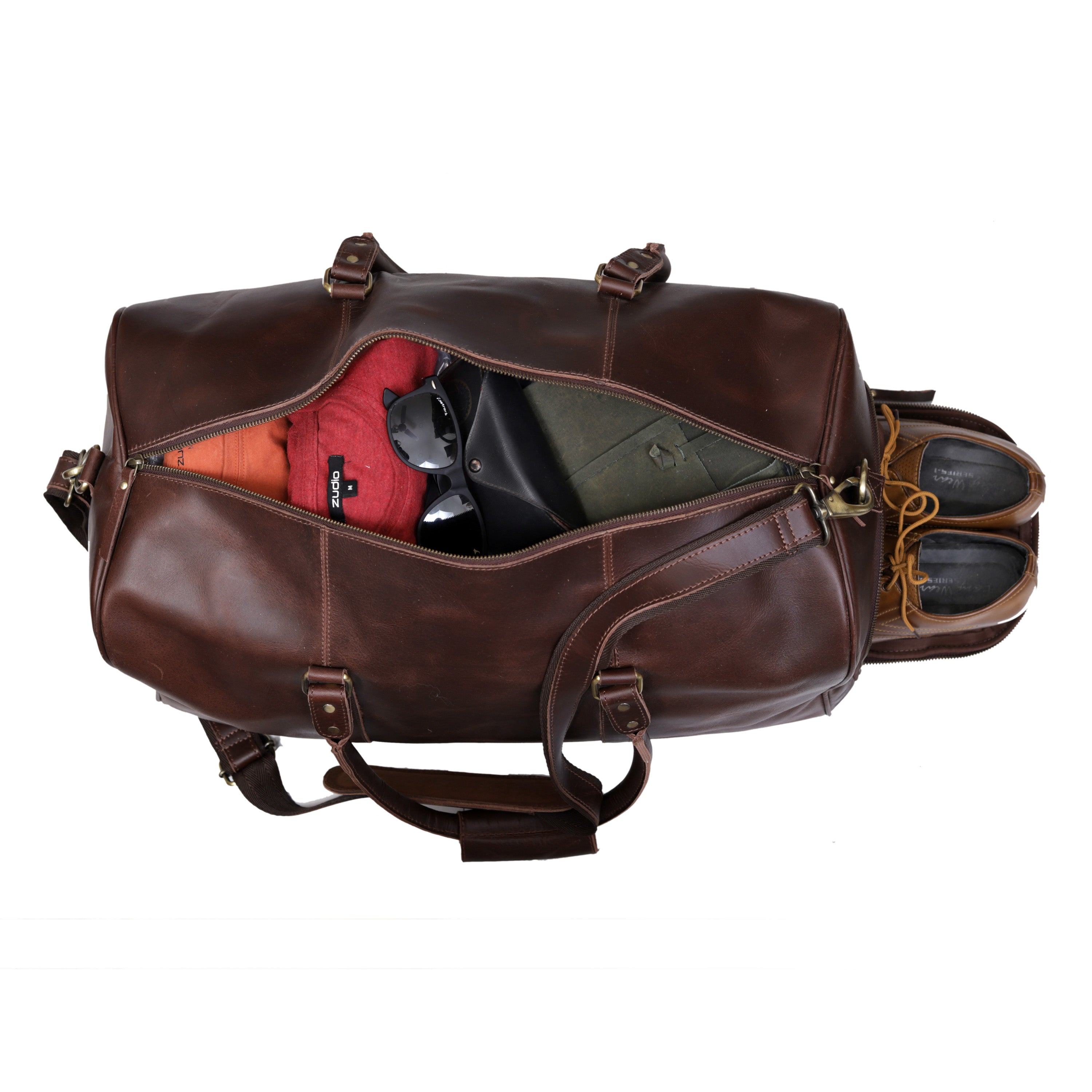 John Leather Duffel Bag - Brown