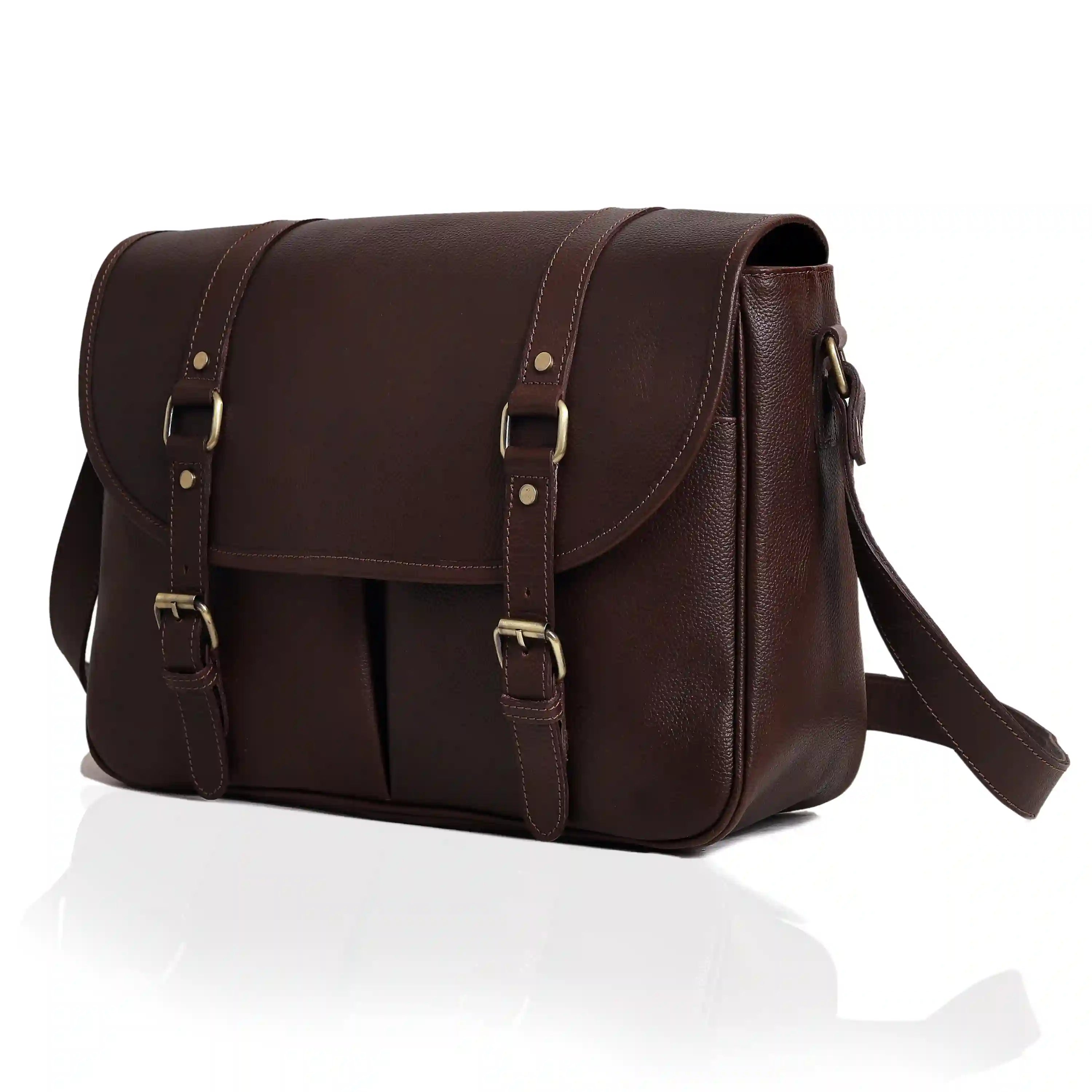 Limited Edition Full-Grain Buffalo Leather Laptop Messenger Bag