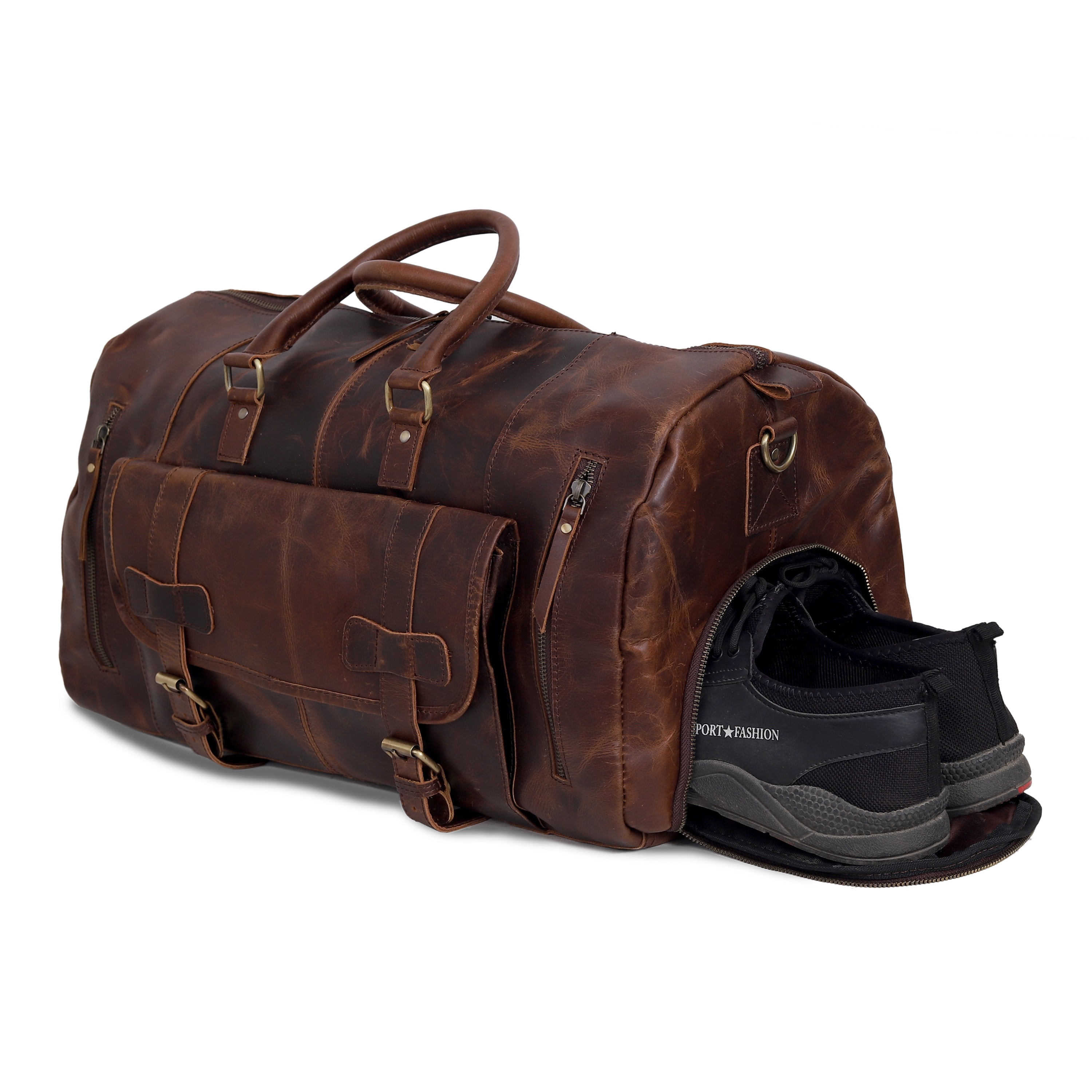 Mars Leather Duffel Bag for Men - Brown