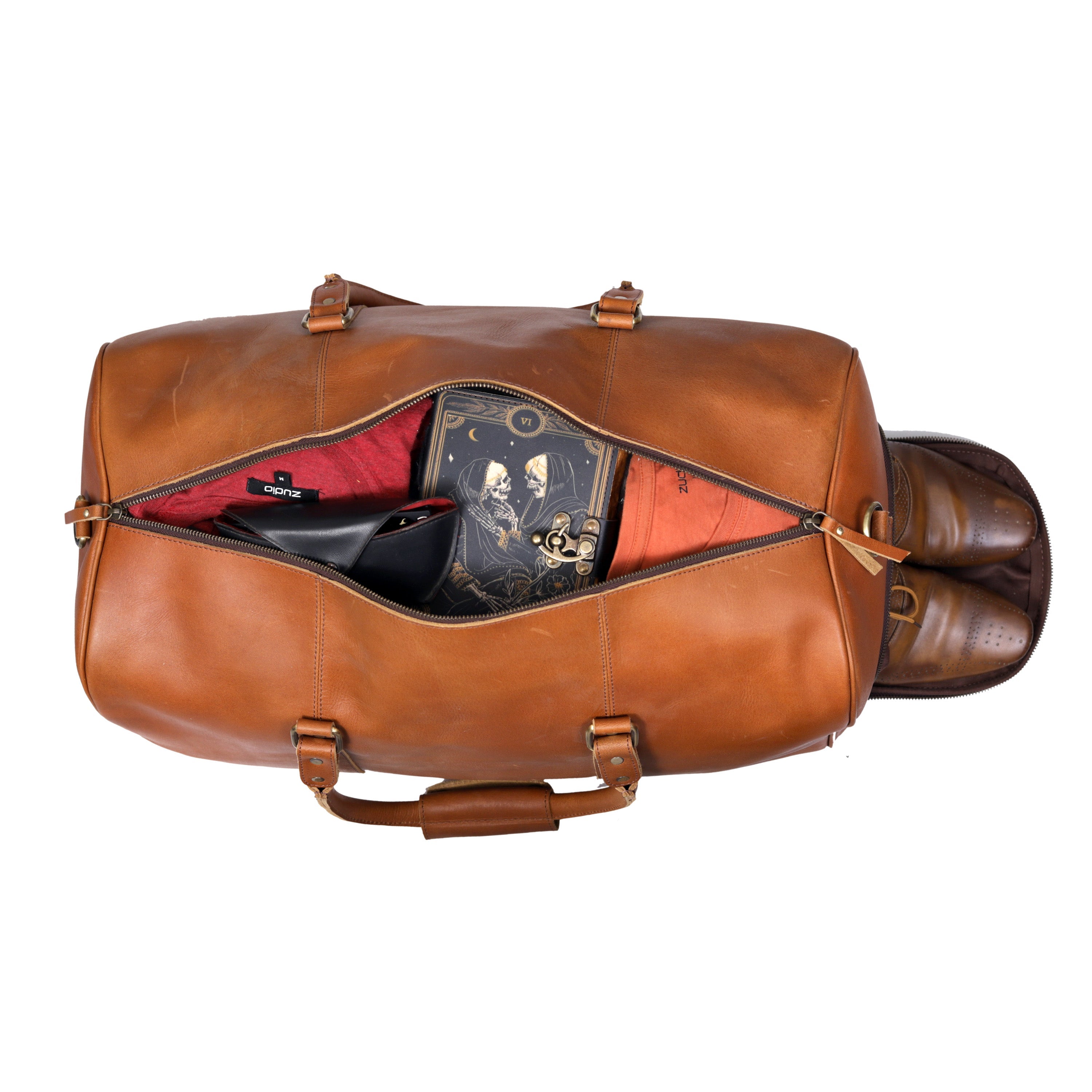 John Leather Duffel Bag - Tan