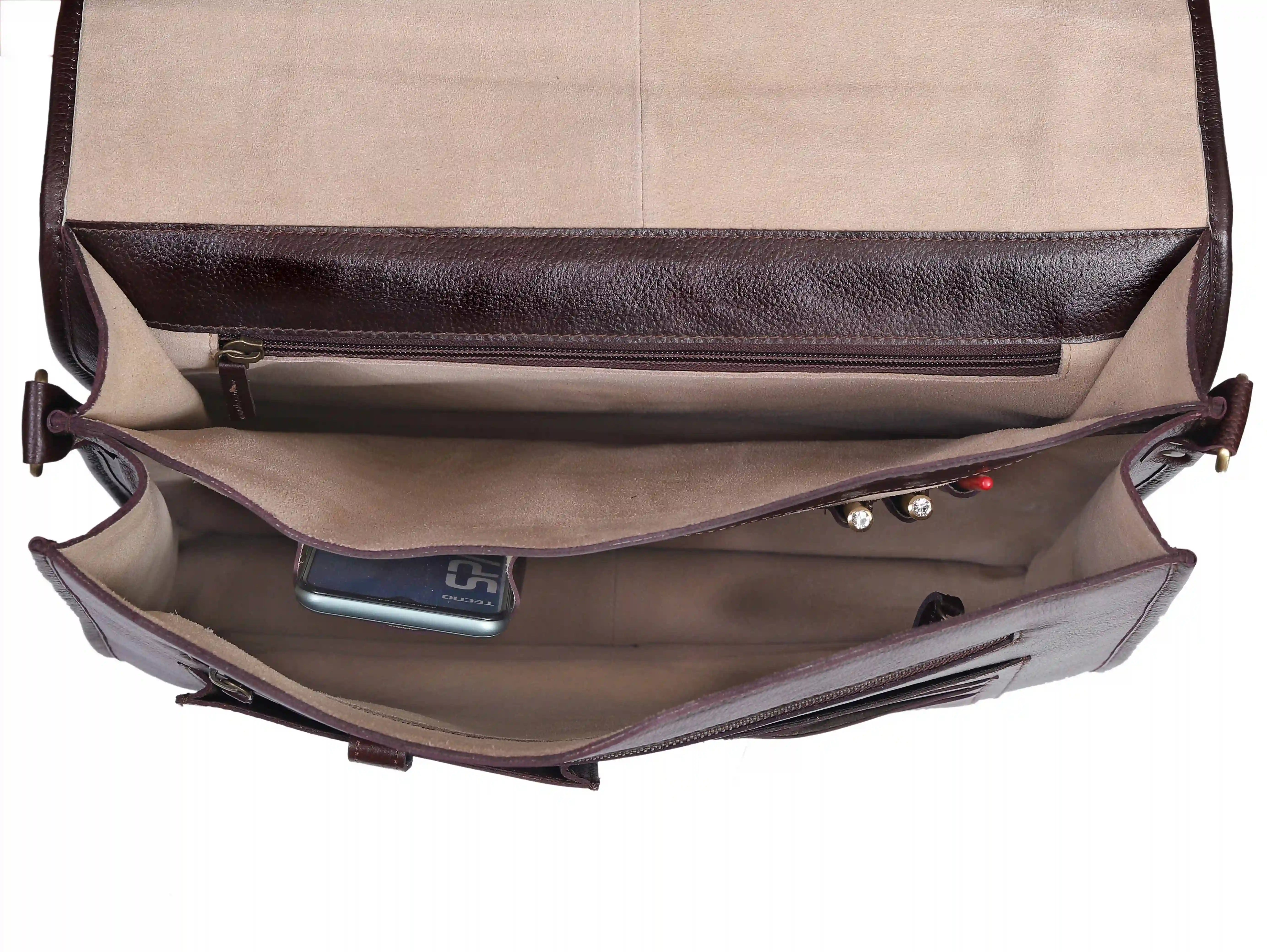 Wine Italy Lawyer Leather Briefcase Bag