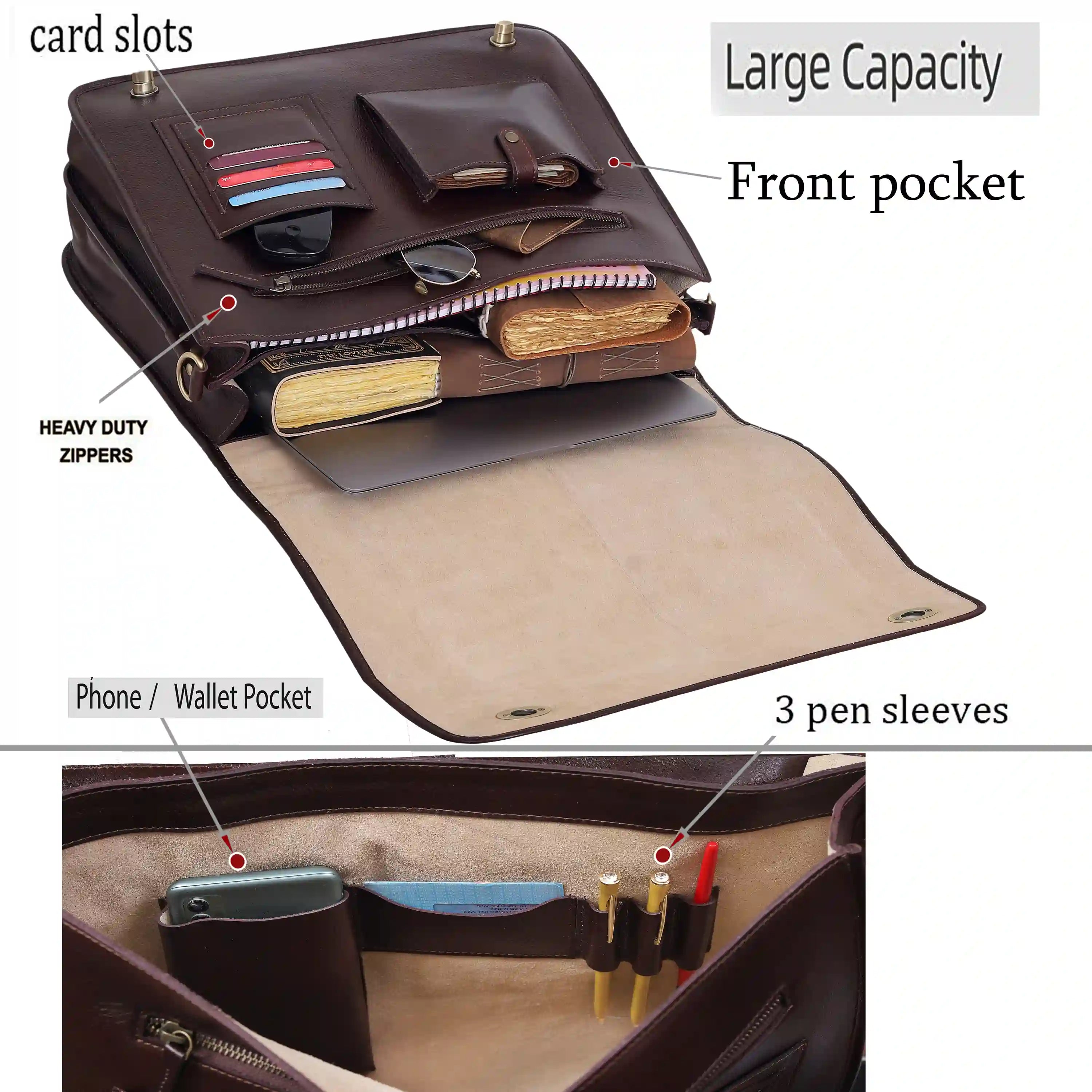 Wine Italy Lawyer Leather Briefcase Bag