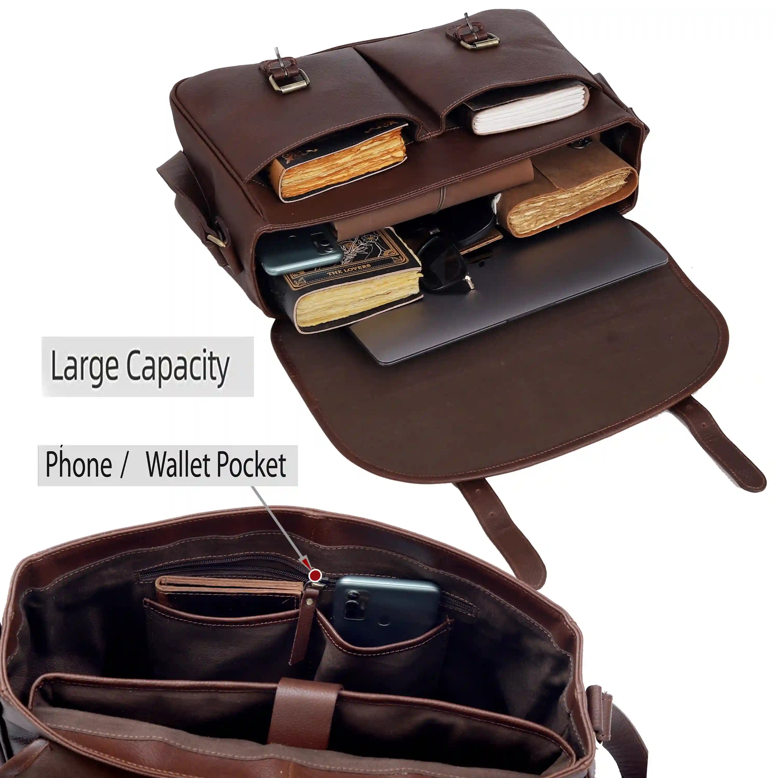 Limited Edition Full-Grain Buffalo Leather Laptop Messenger Bag