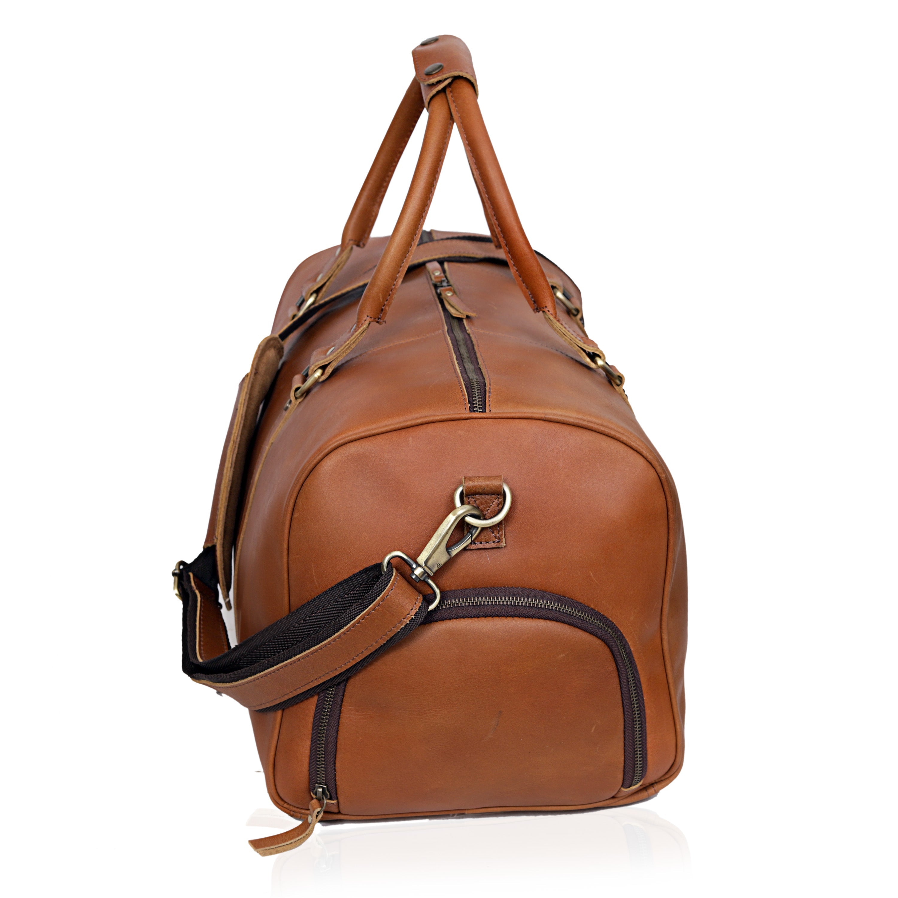 John Leather Duffel Bag - Tan
