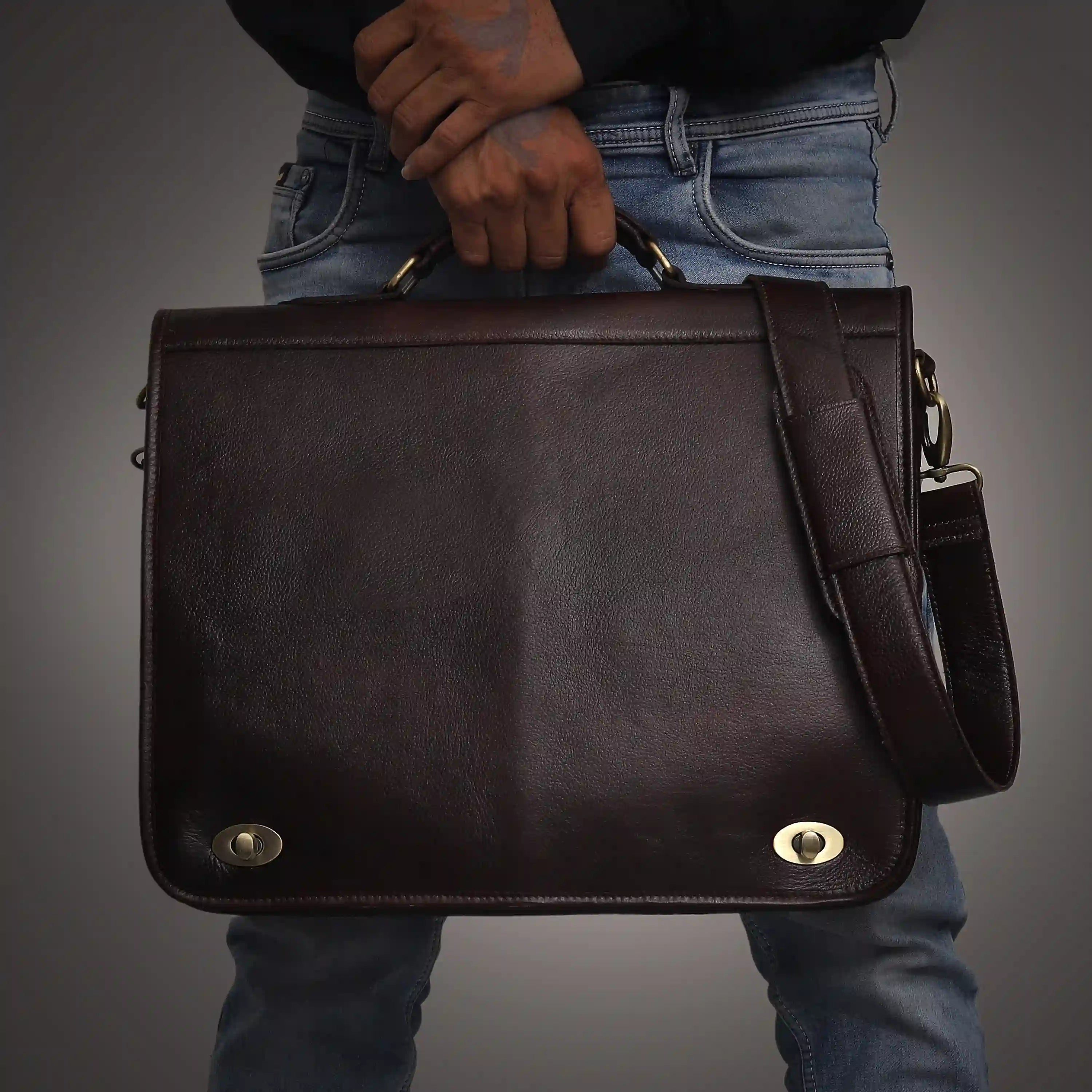 Wine Italy Lawyer Leather Briefcase Bag