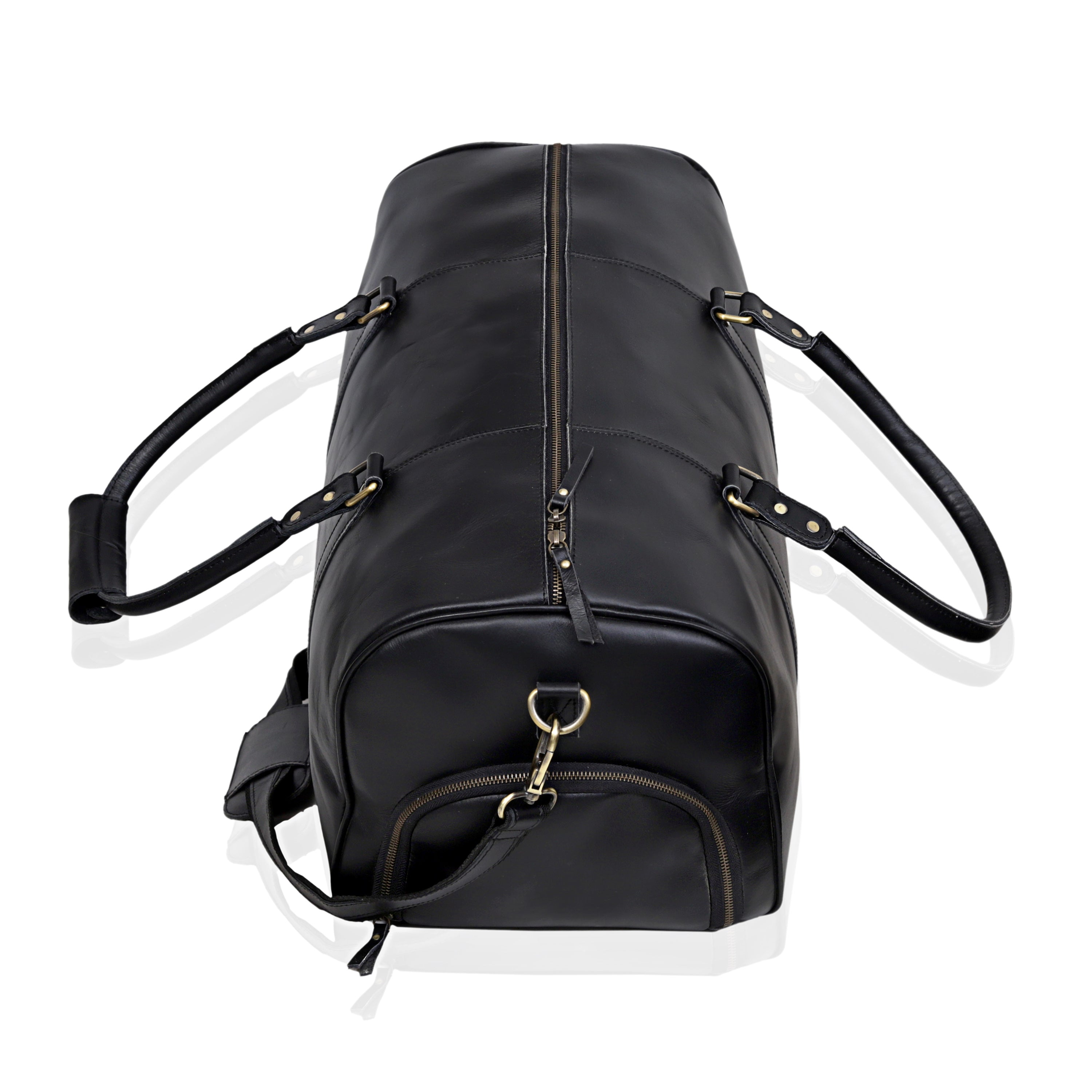 John Leather Duffel Bag - Black