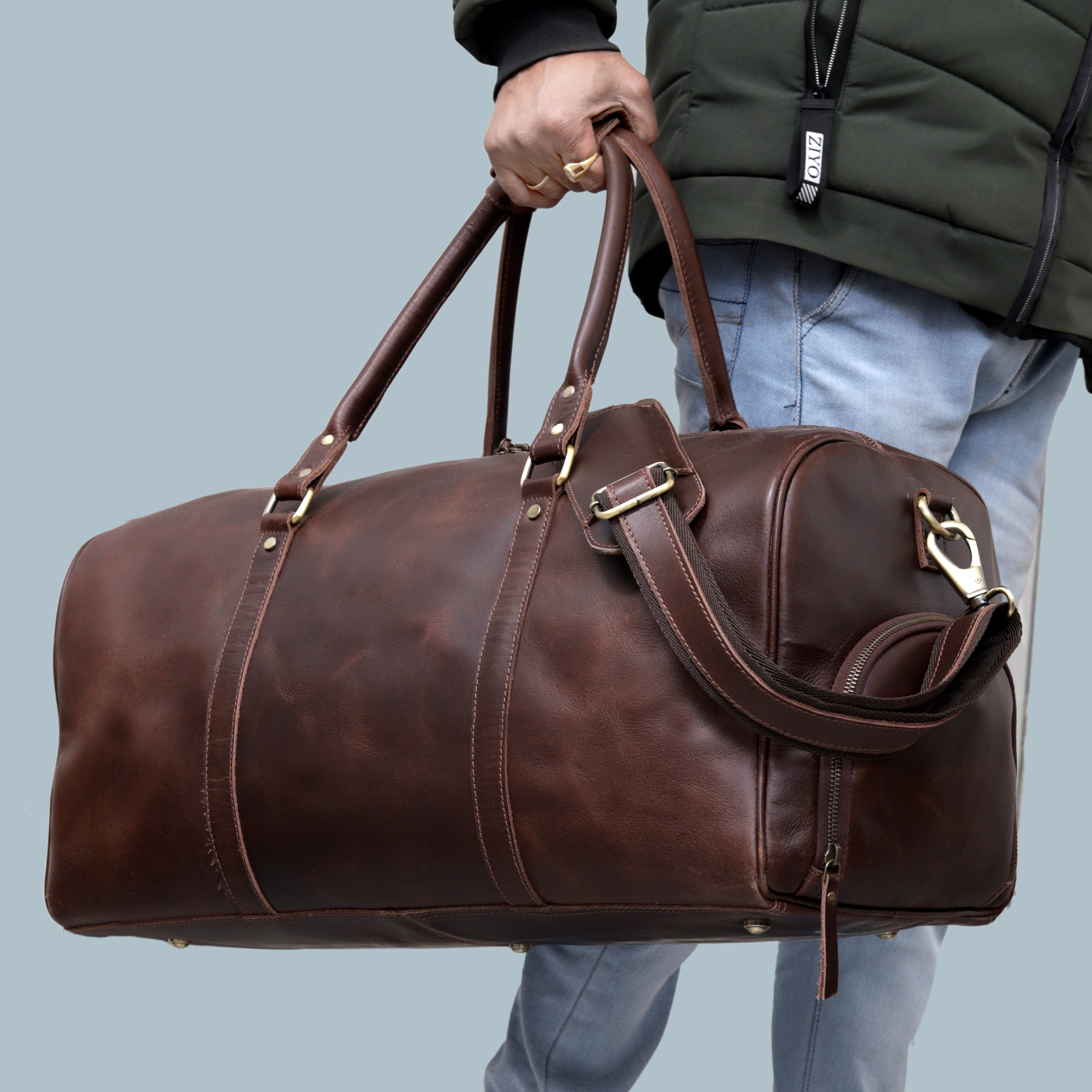 John Leather Duffel Bag - Brown