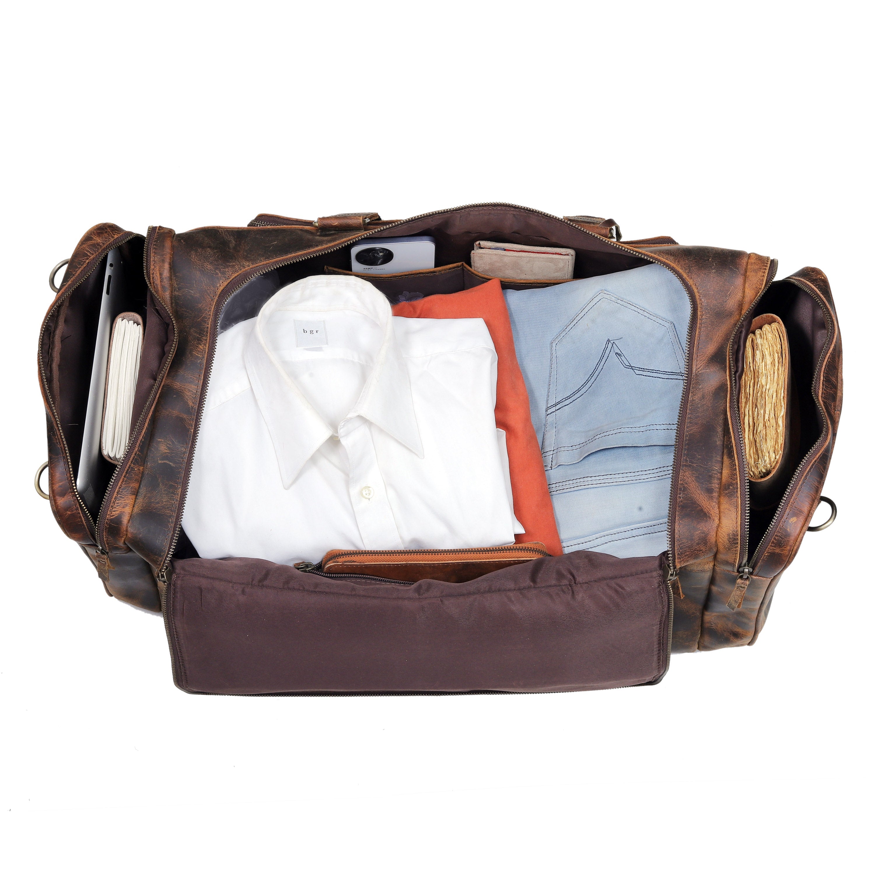 Farm Premium Buffalo Leather Duffle Combo