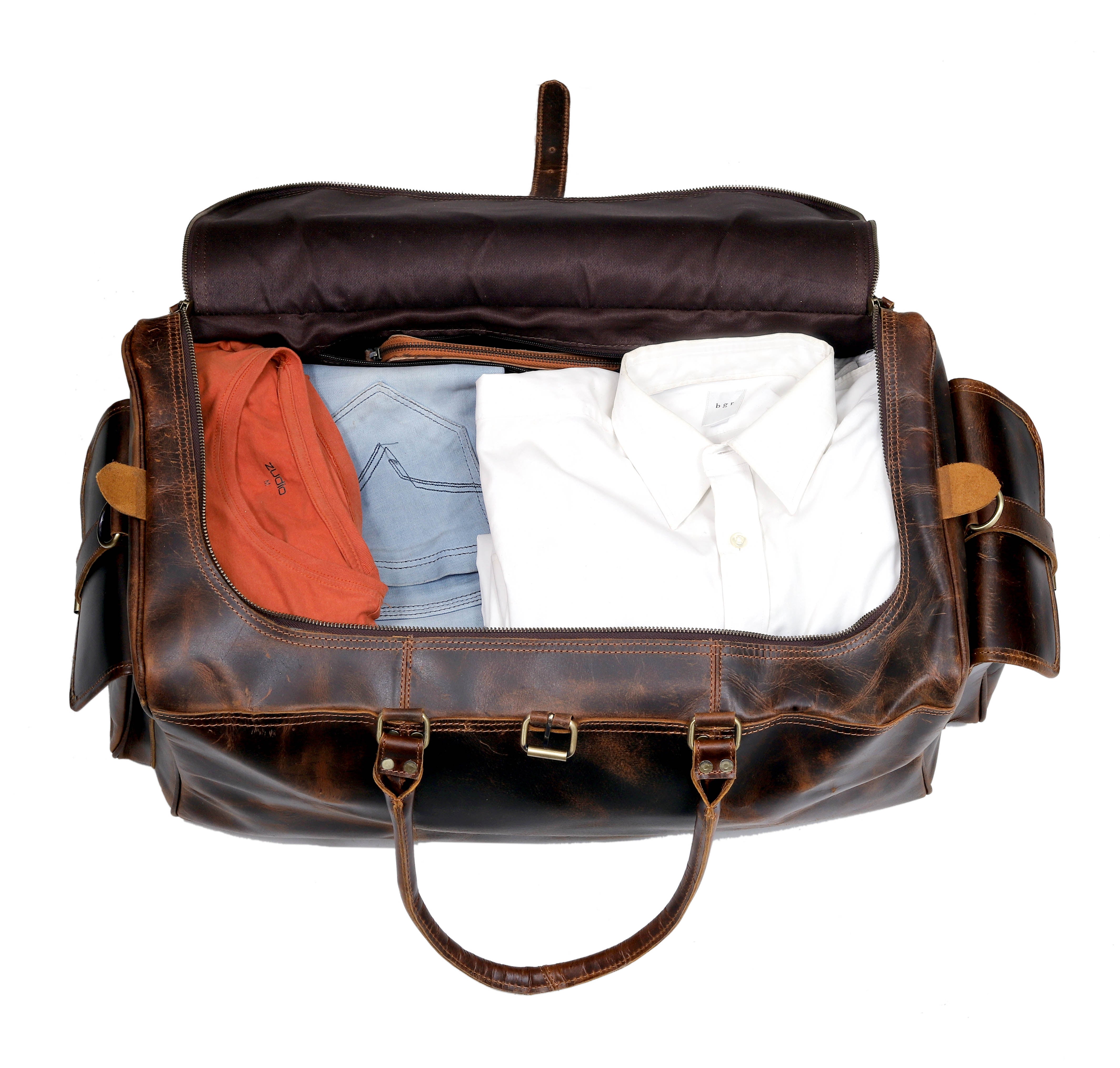 Brazilia Buffalo Leather Travel Duffel Bag
