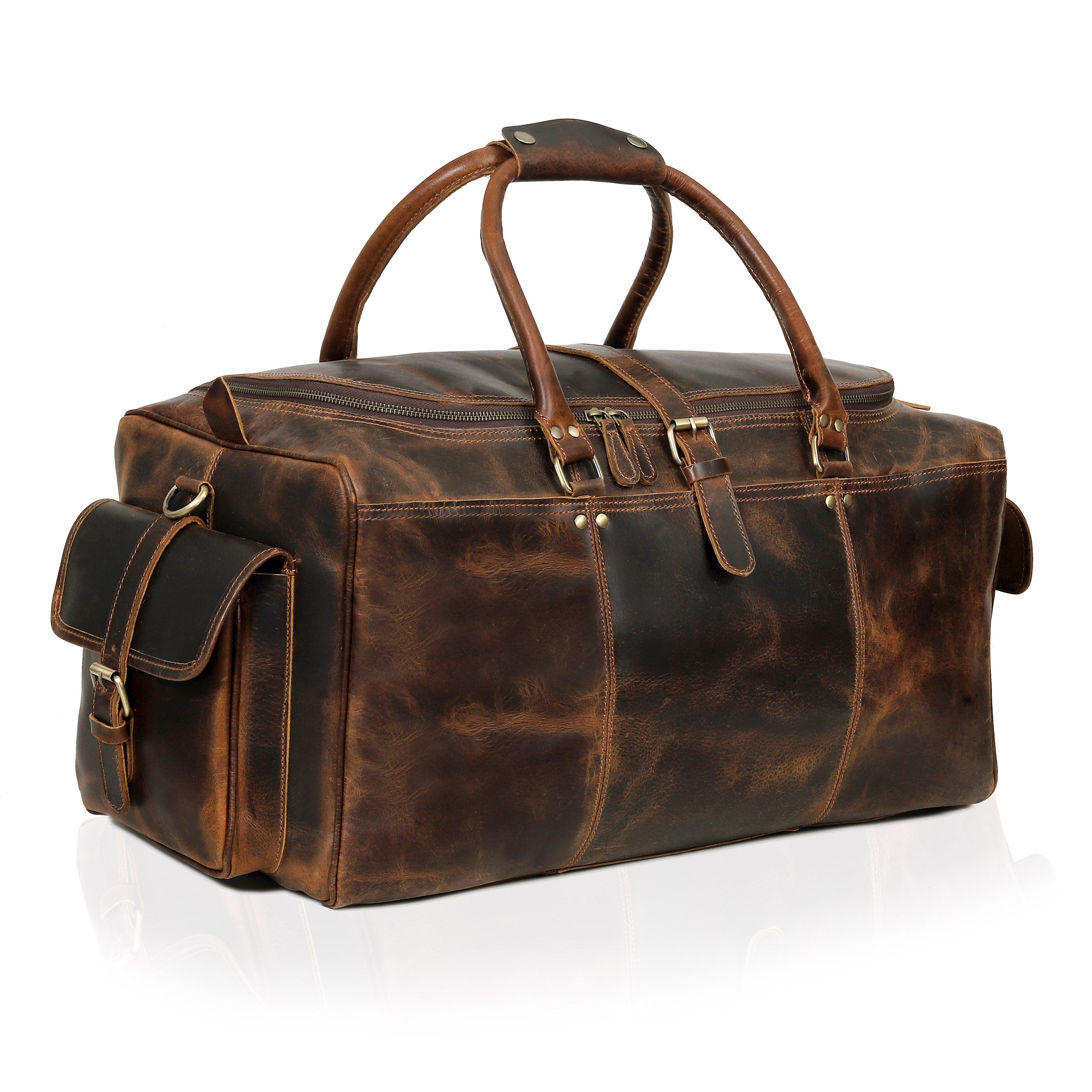 Brazilia Buffalo Leather Travel Duffel Bag