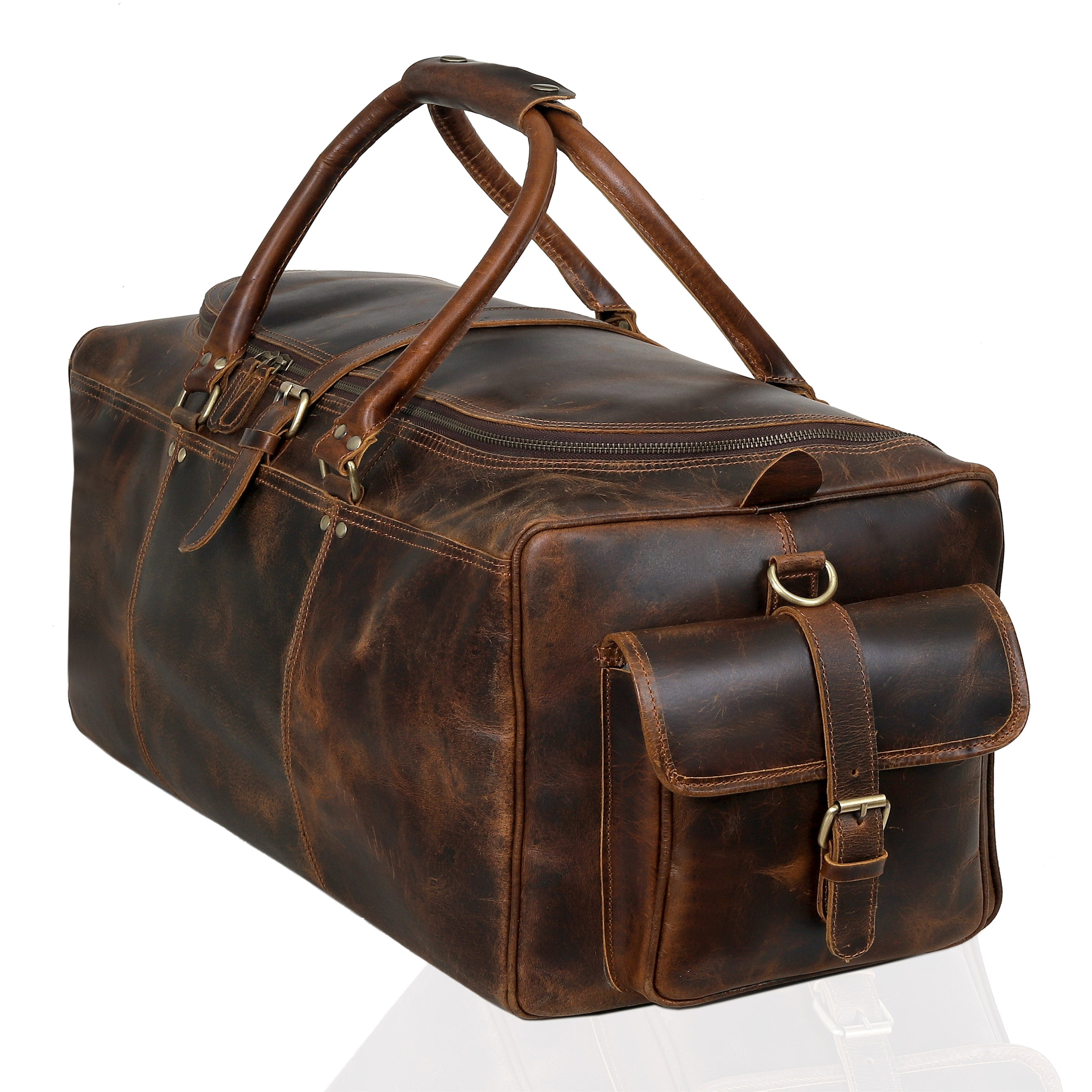 Brazilia Buffalo Leather Travel Duffel Bag