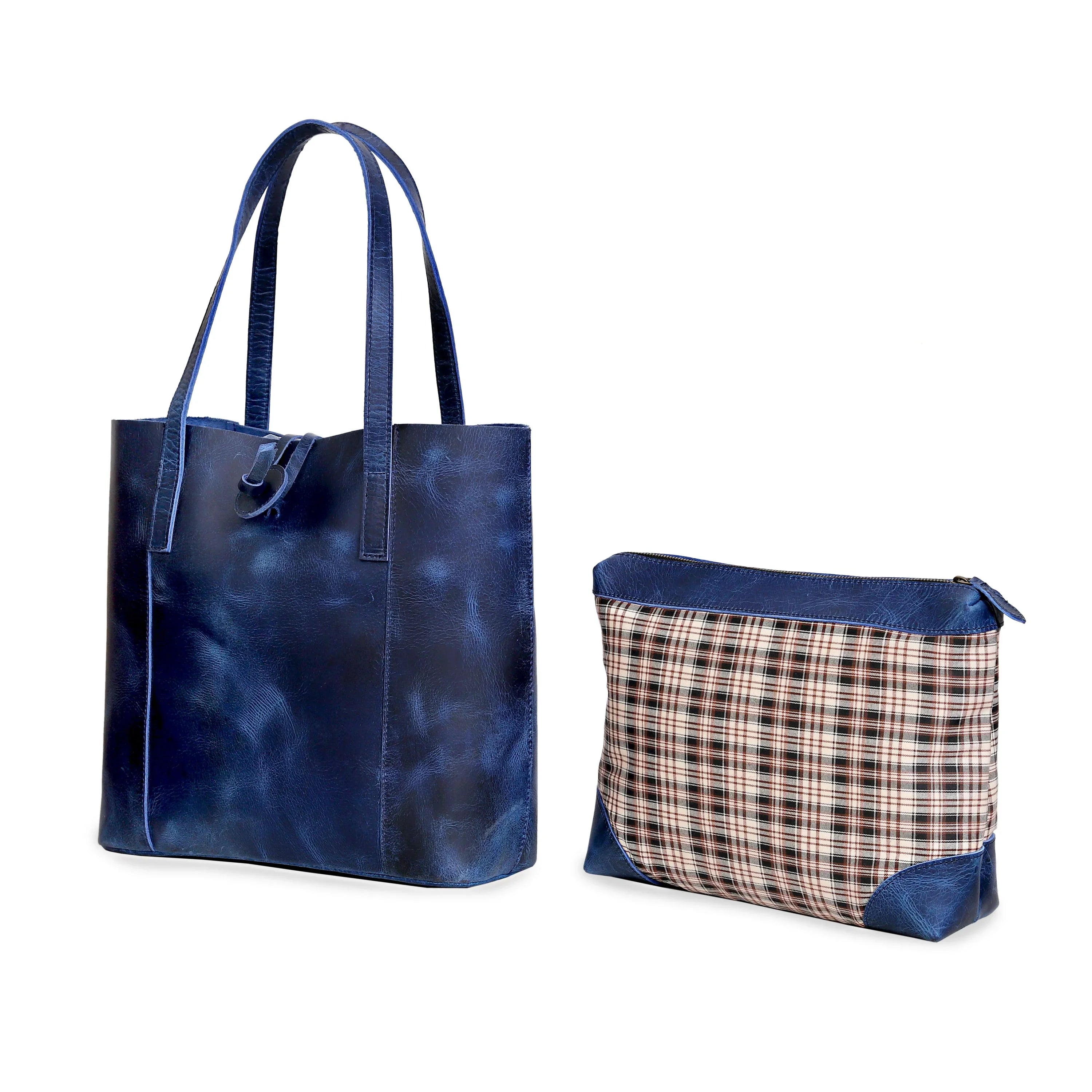 HLB Leather Bag Combo - Blue