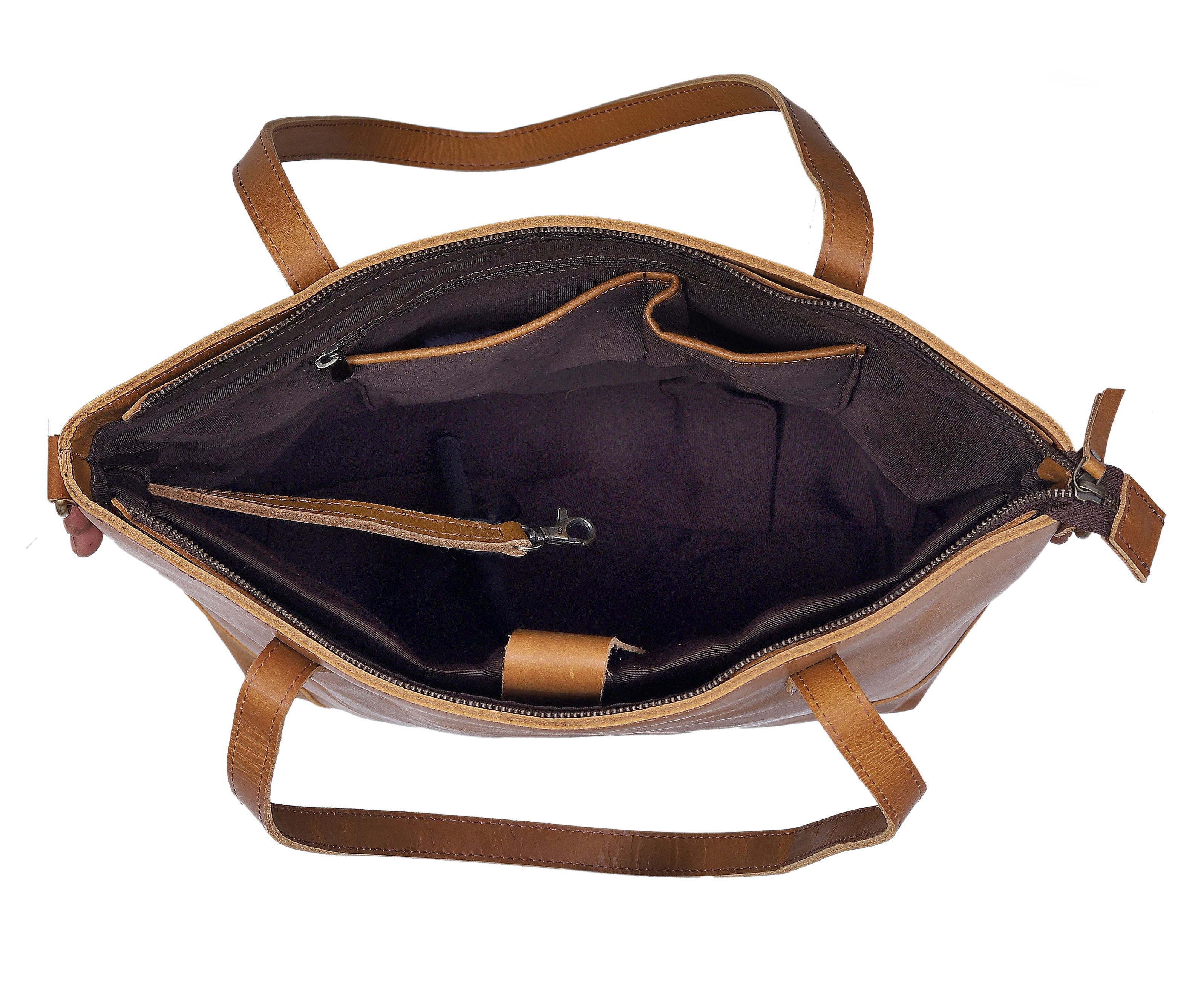 Buffalo Leather Tote Bag - Tan