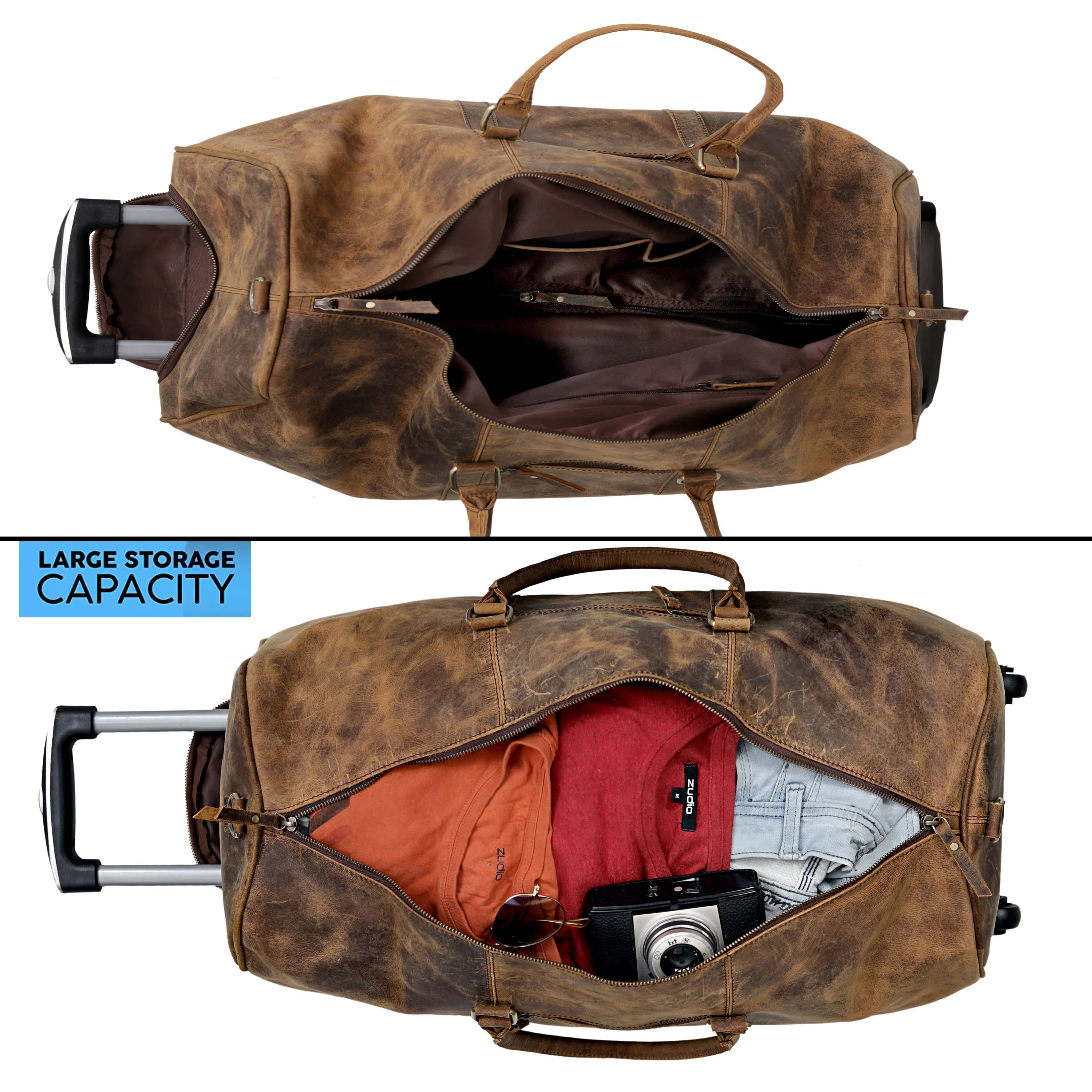 Atlanta Buffalo Leather Duffle Bag