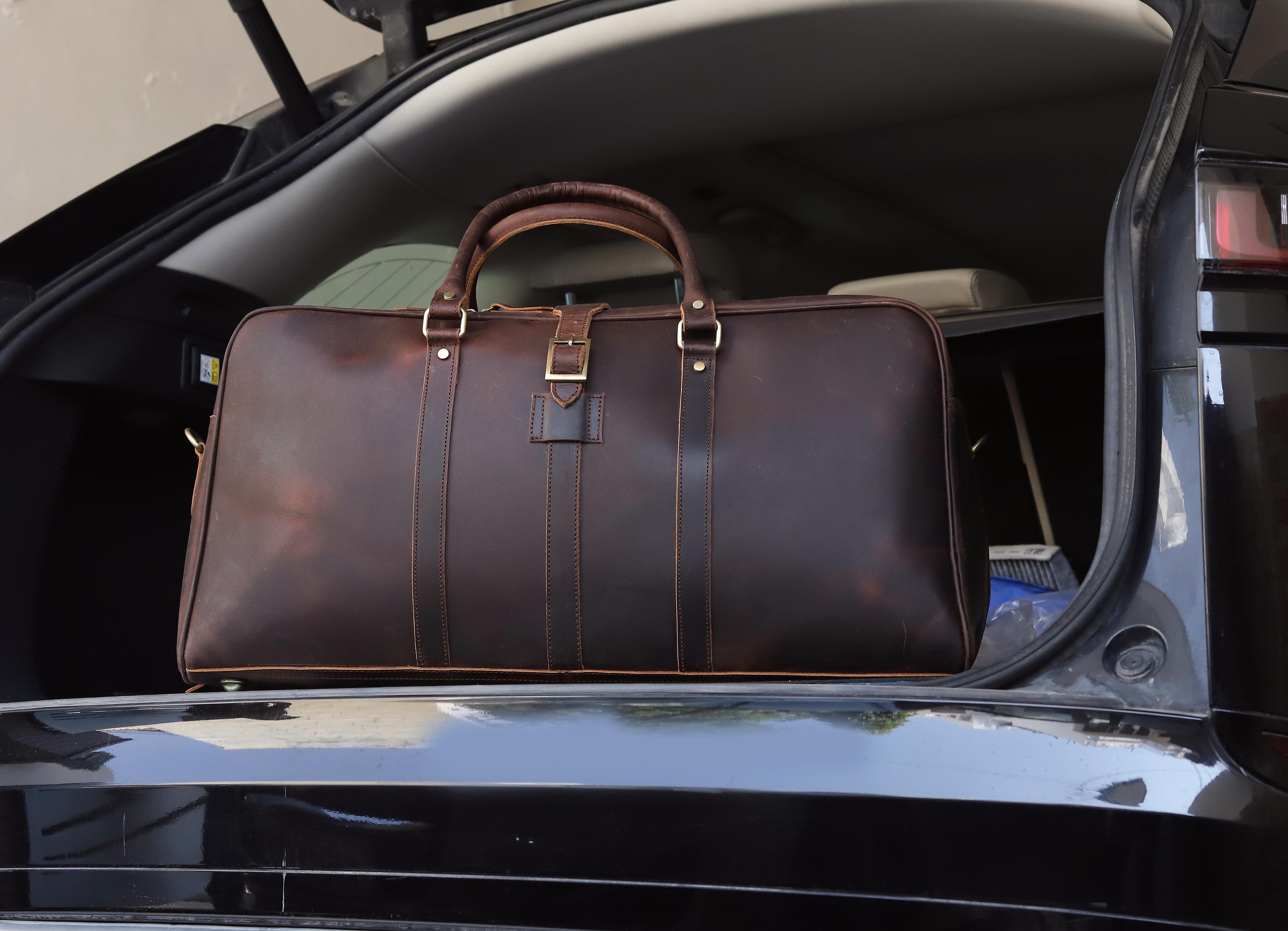 Leather Farm Travel Duffel Bag – Full Grain Leather Weekend Bag