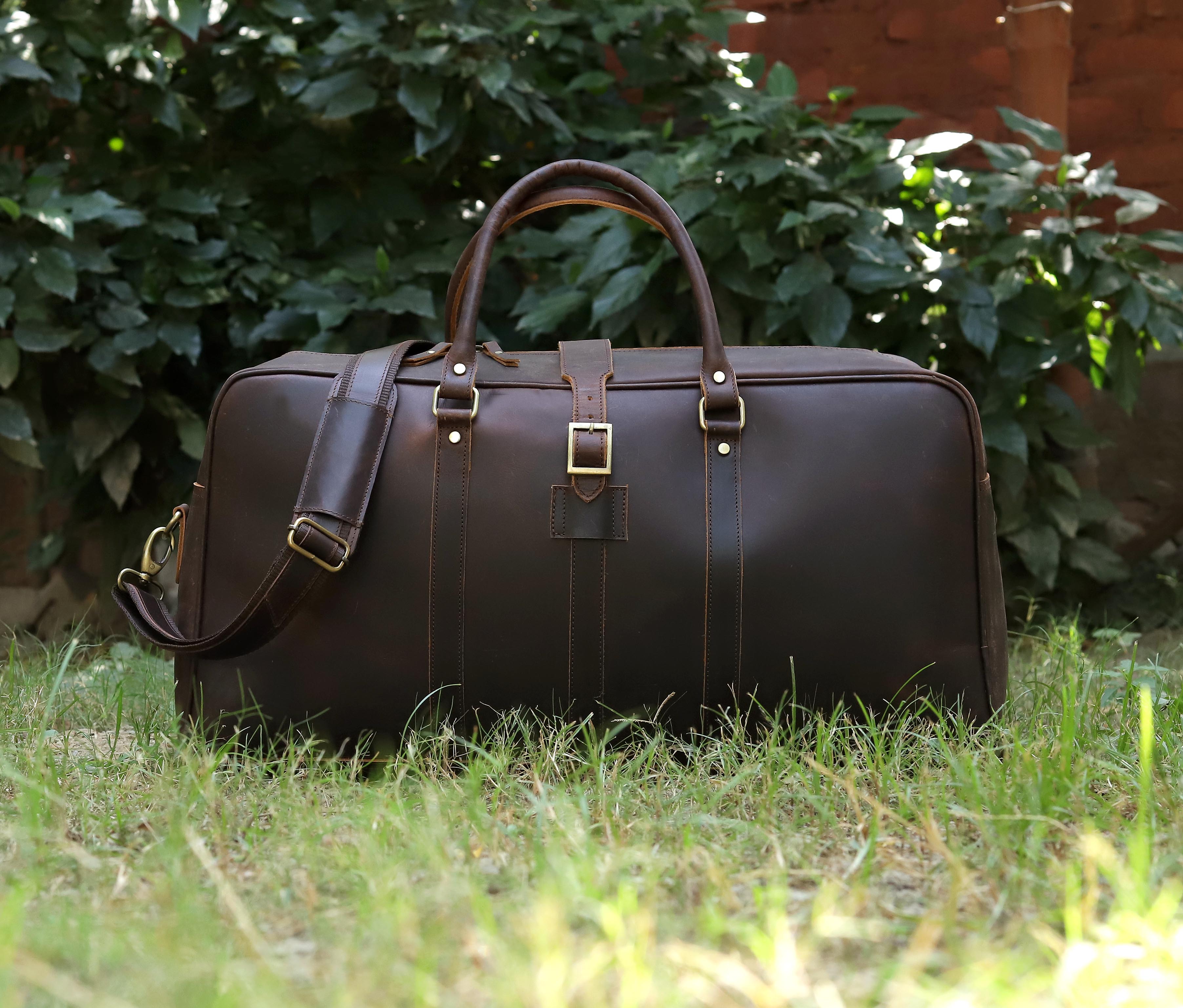 Leather Farm Travel Duffel Bag – Full Grain Leather Weekend Bag