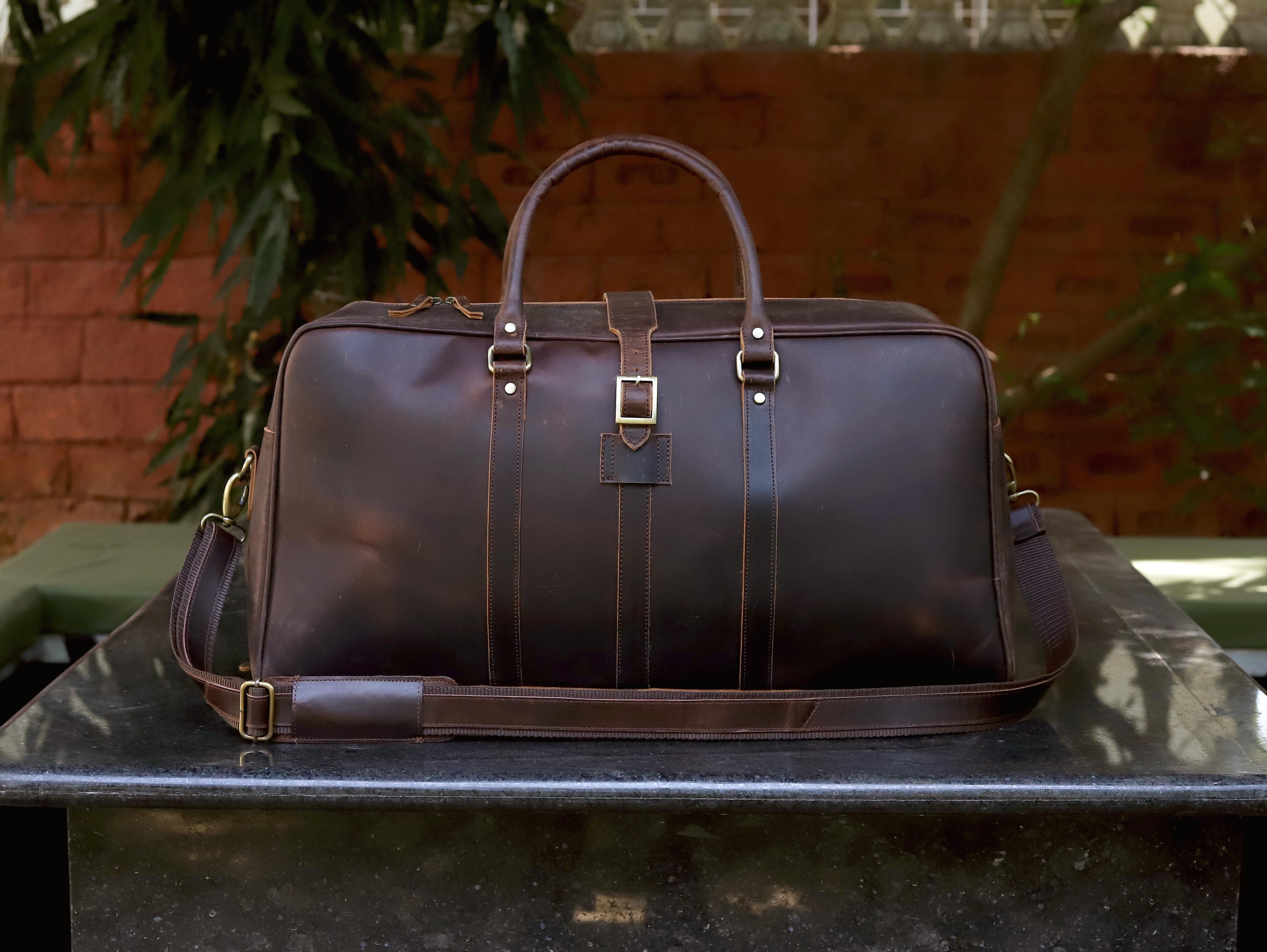 Leather Farm Travel Duffel Bag – Full Grain Leather Weekend Bag