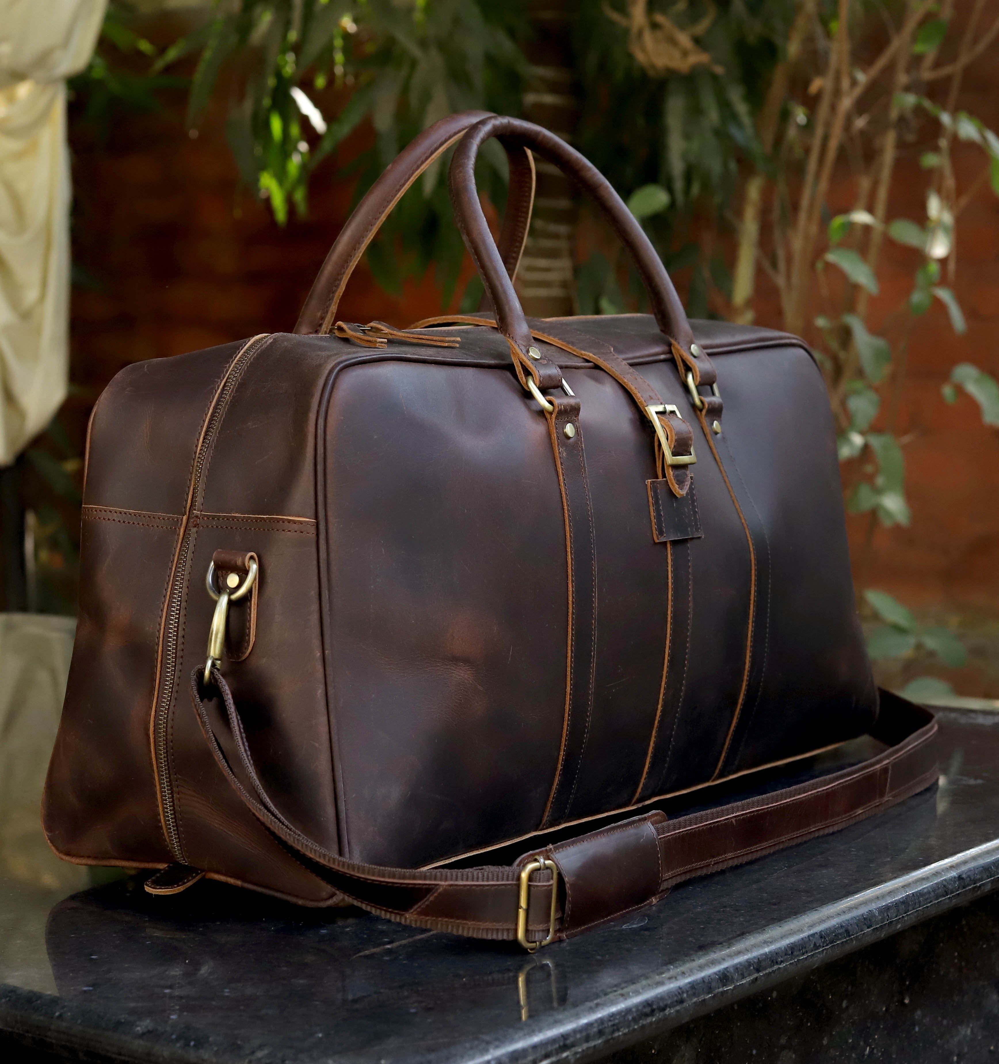 Leather Farm Travel Duffel Bag – Full Grain Leather Weekend Bag